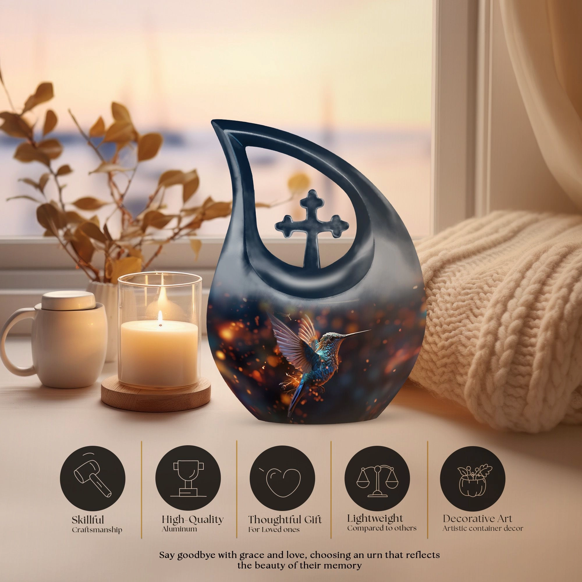 Eternal Peace Humming Birds Urn - Memorable Keepsake For Cherishing Lost Loved Ones