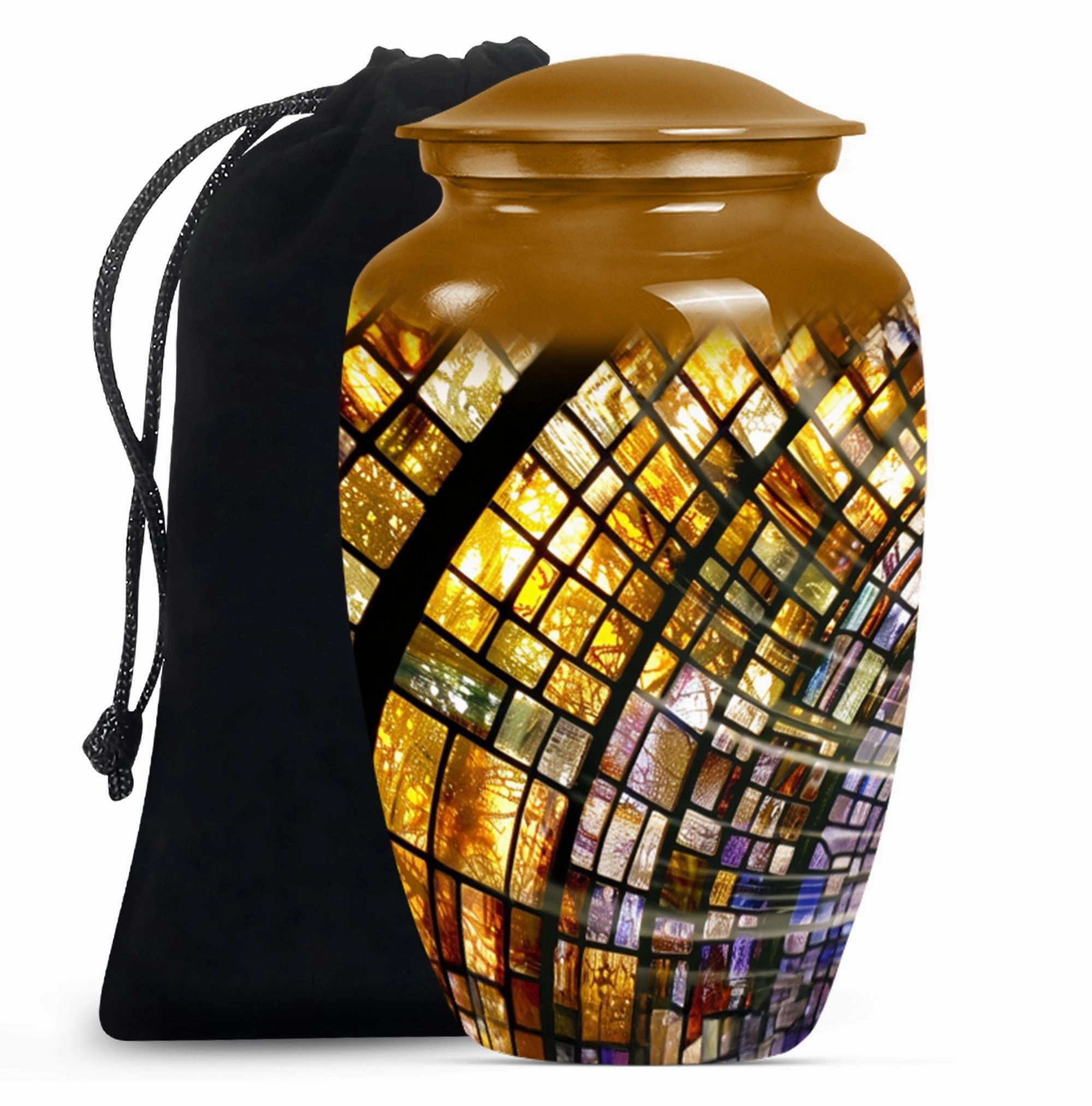 Eternal Radiance: Male Oriented Stained Glass Cremation Keepsake