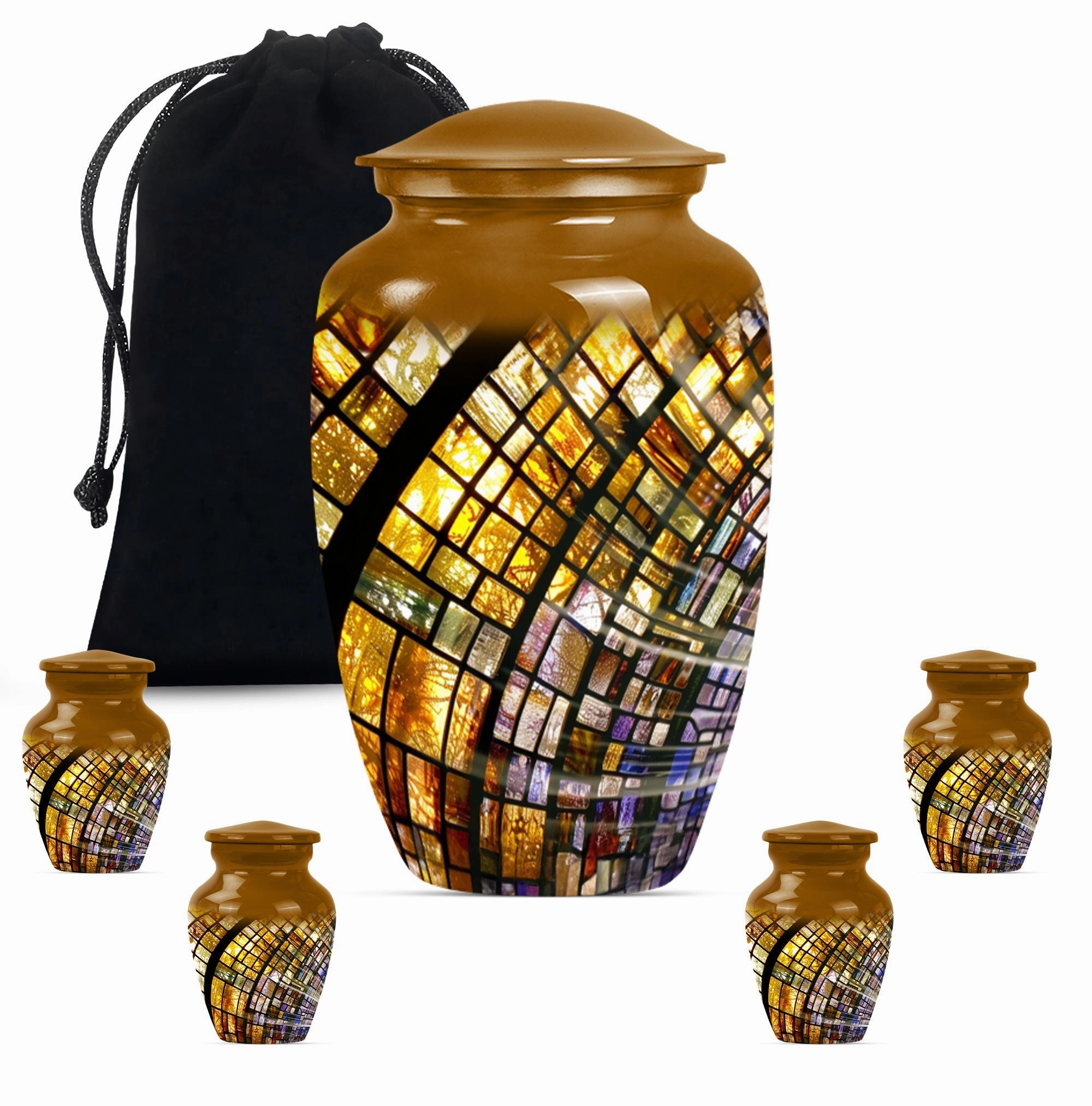 Eternal Radiance: Male Oriented Stained Glass Cremation Keepsake