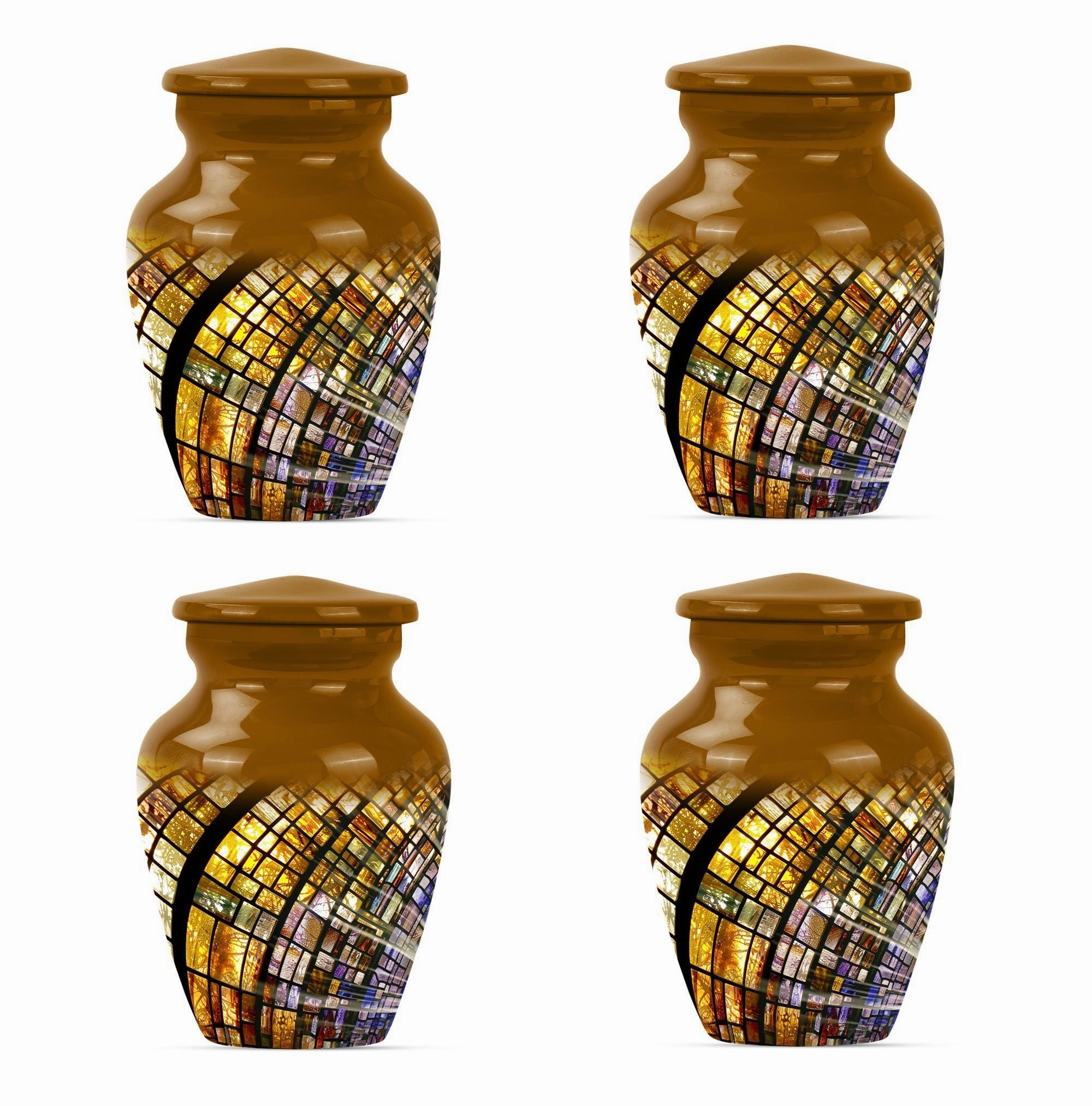 Eternal Radiance: Male Oriented Stained Glass Cremation Keepsake