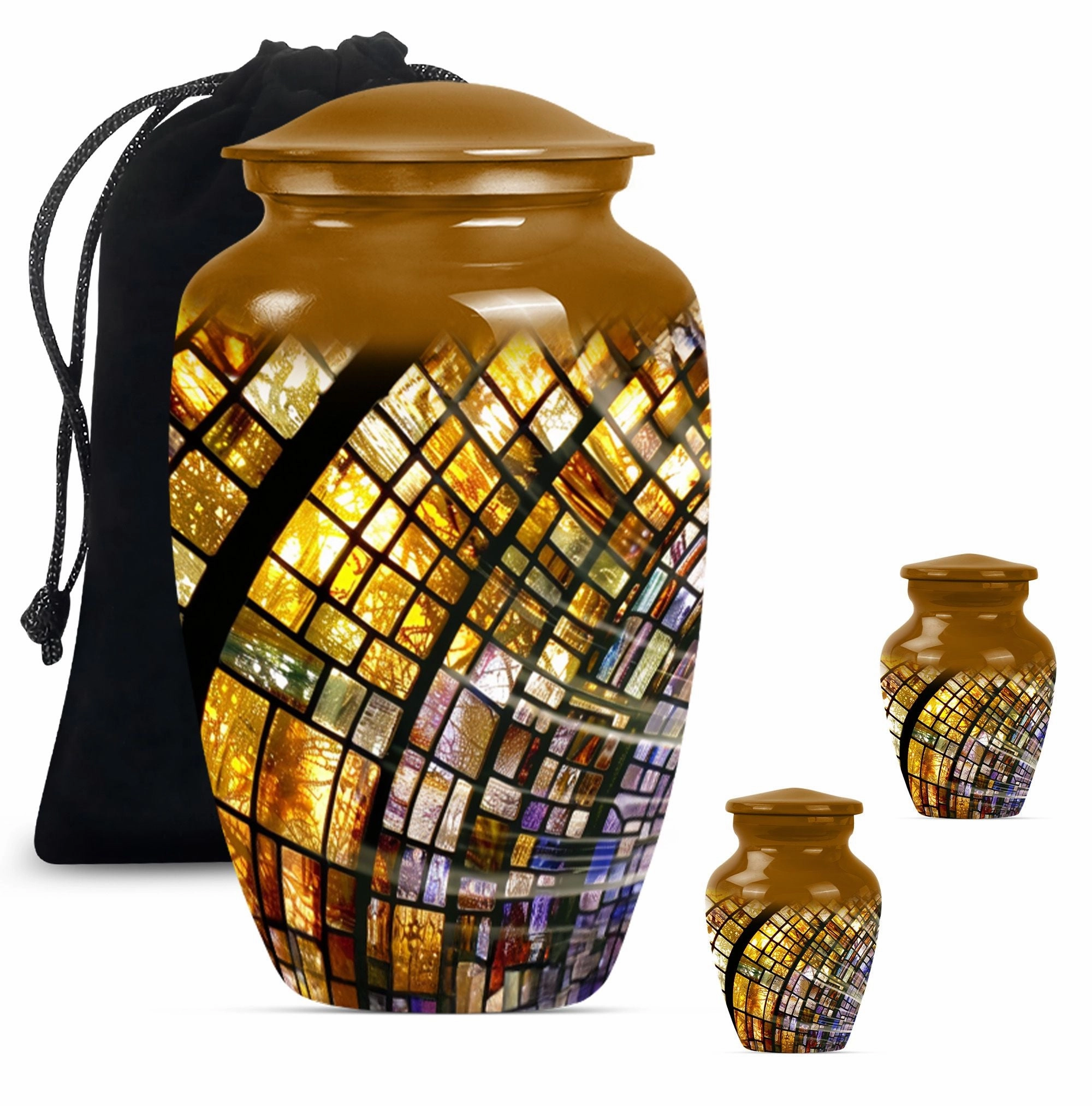 Eternal Radiance: Male Oriented Stained Glass Cremation Keepsake