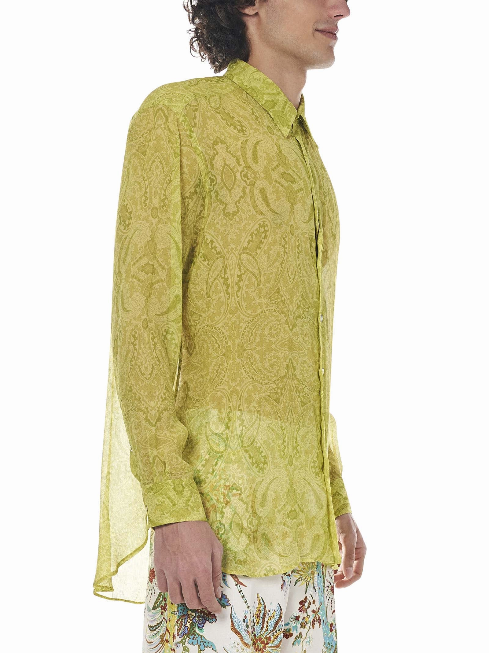 Etro Paisley Print Semi Sheer Shirt