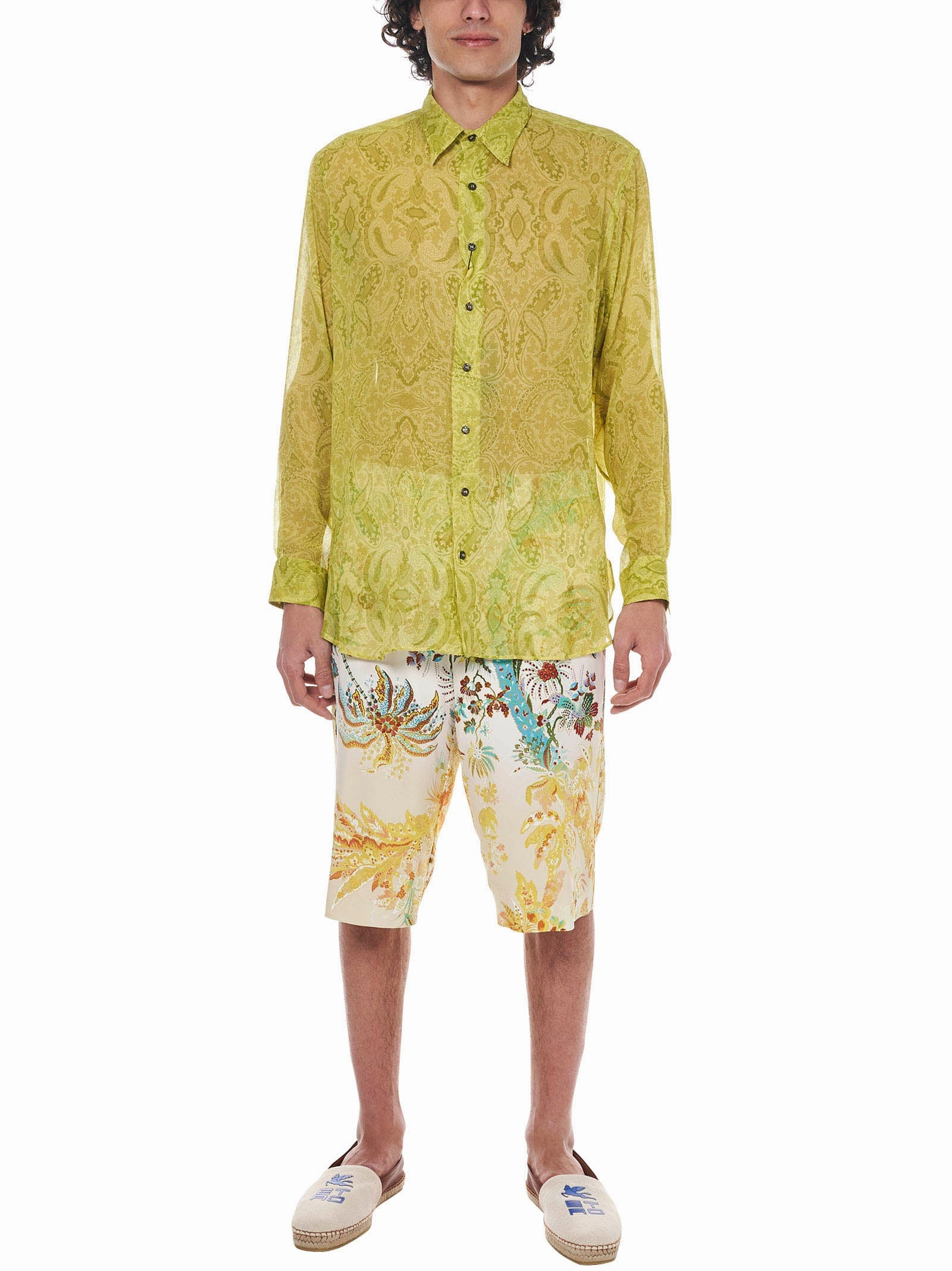 Etro Paisley Print Semi Sheer Shirt