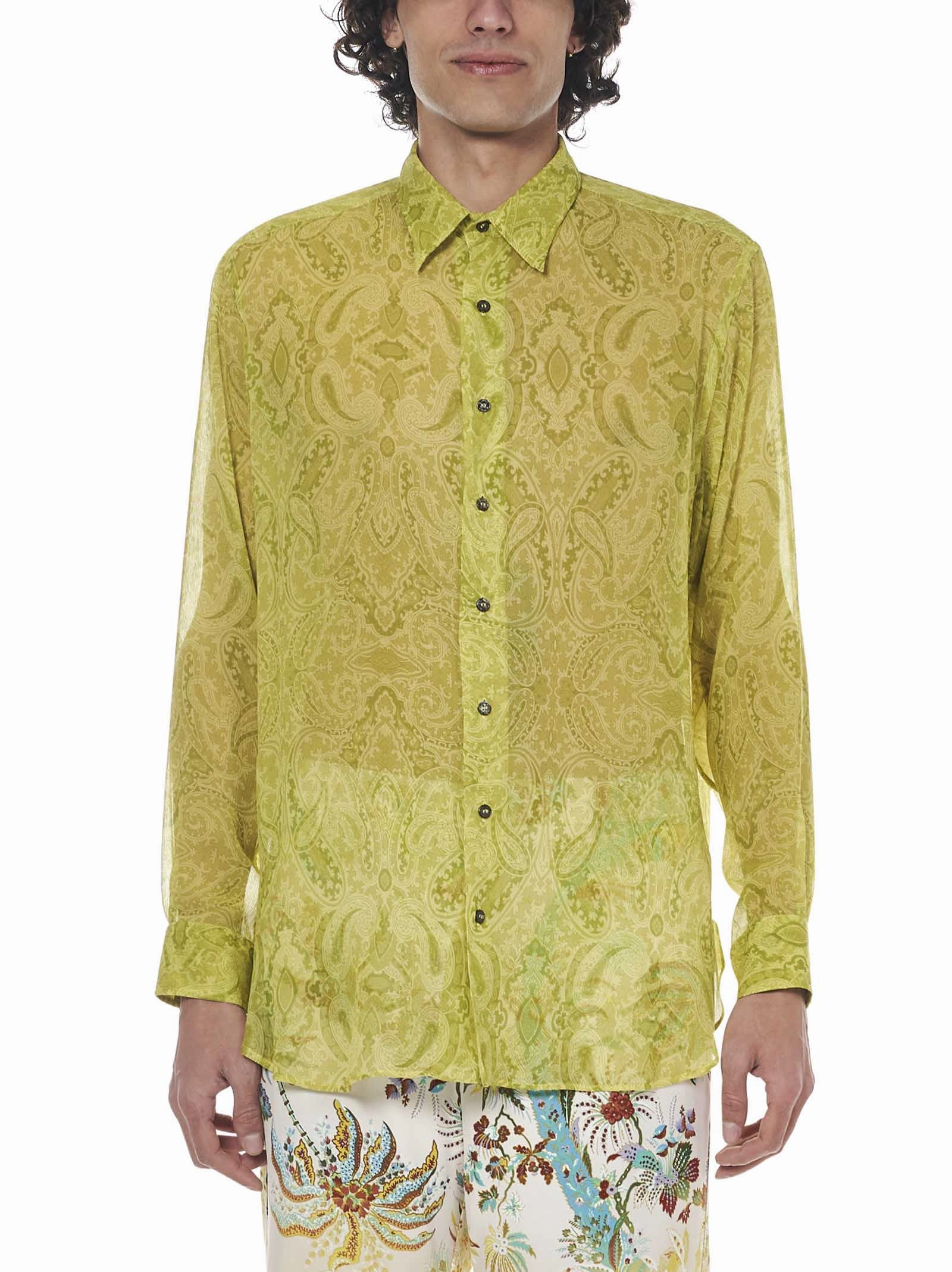 Etro Paisley Print Semi Sheer Shirt