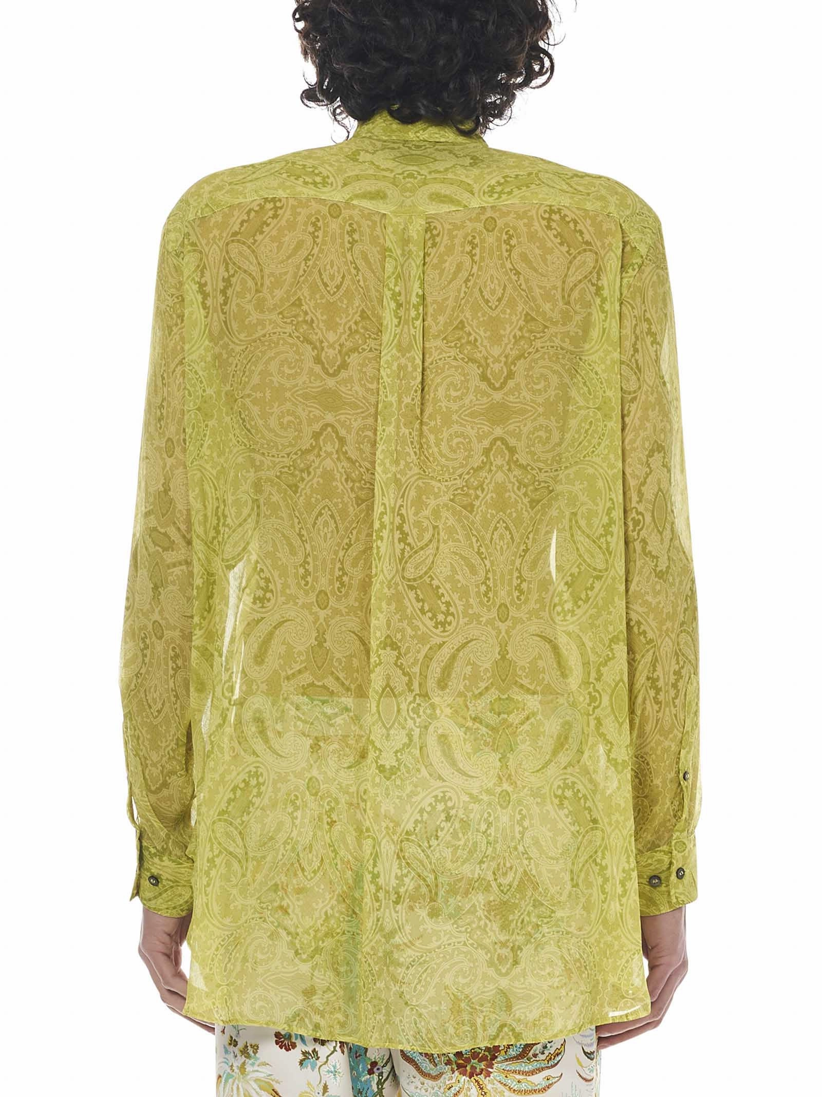 Etro Paisley Print Semi Sheer Shirt