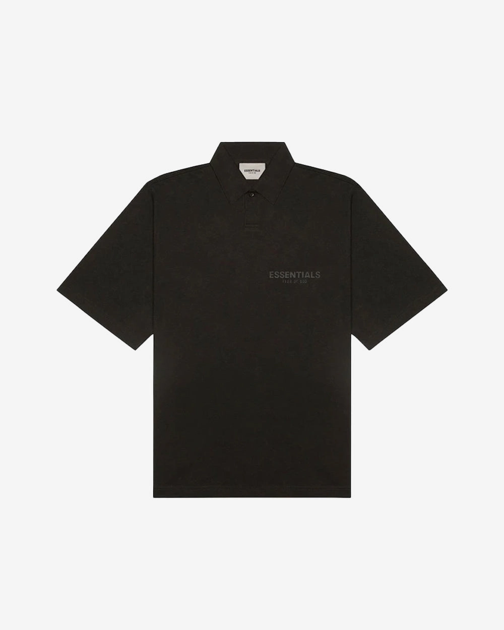 FEAR OF GOD FOG ESSENTIALS SS20 REFLECTIVE BOXY POLO WEATHER BLACK