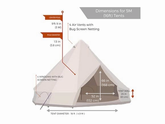 Glamping Bell Tent 5m Pro