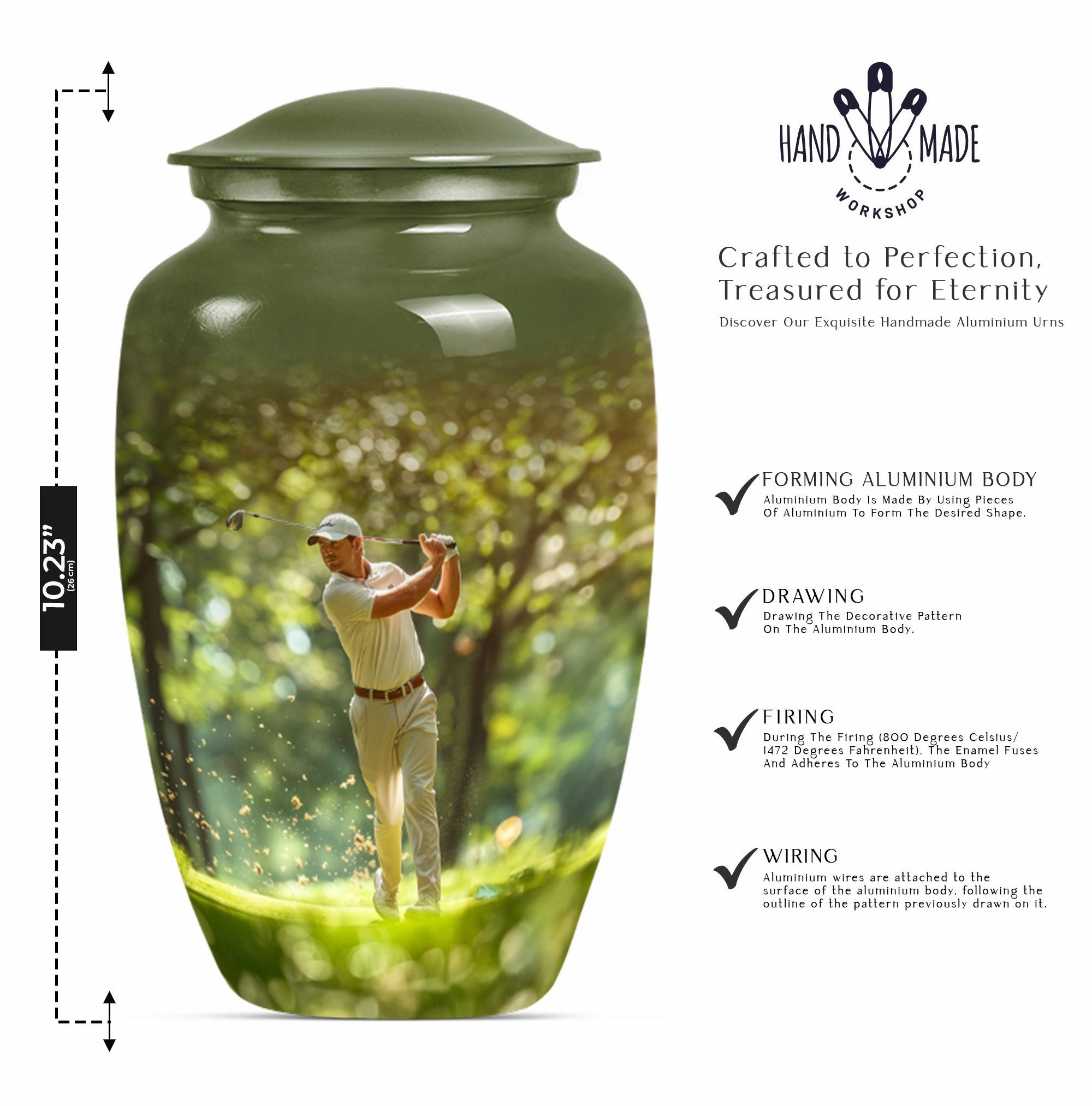Golf Touch Cremation Urn For Ashes - Urn For Sports Enthusiasts