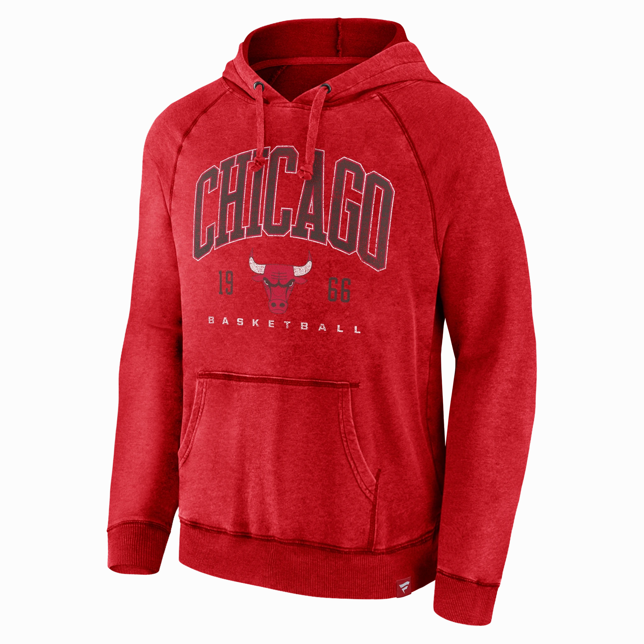 Men's Chicago Bulls Fanatics Faded Red Foul Trouble Hoodie