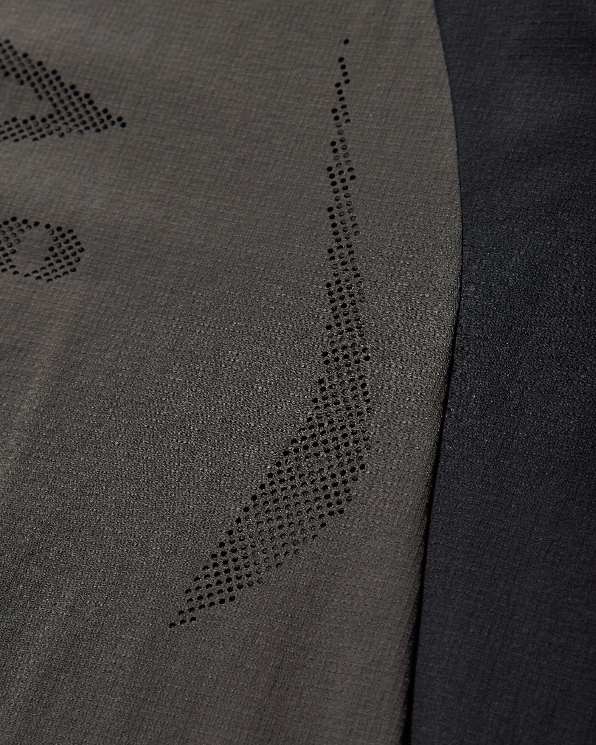 Men's Lasered Nylon Crewneck Top Grey / Black