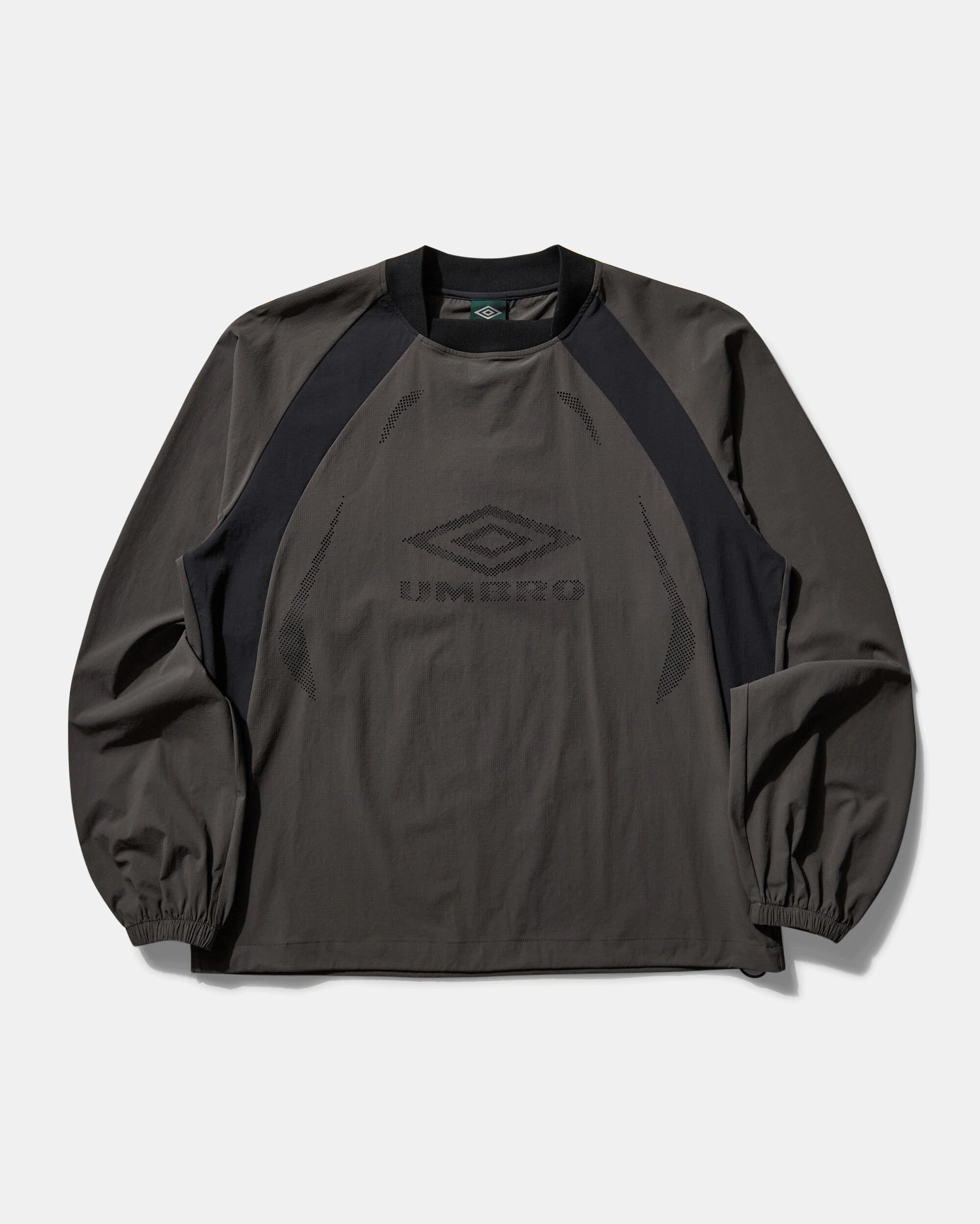 Men's Lasered Nylon Crewneck Top Grey / Black