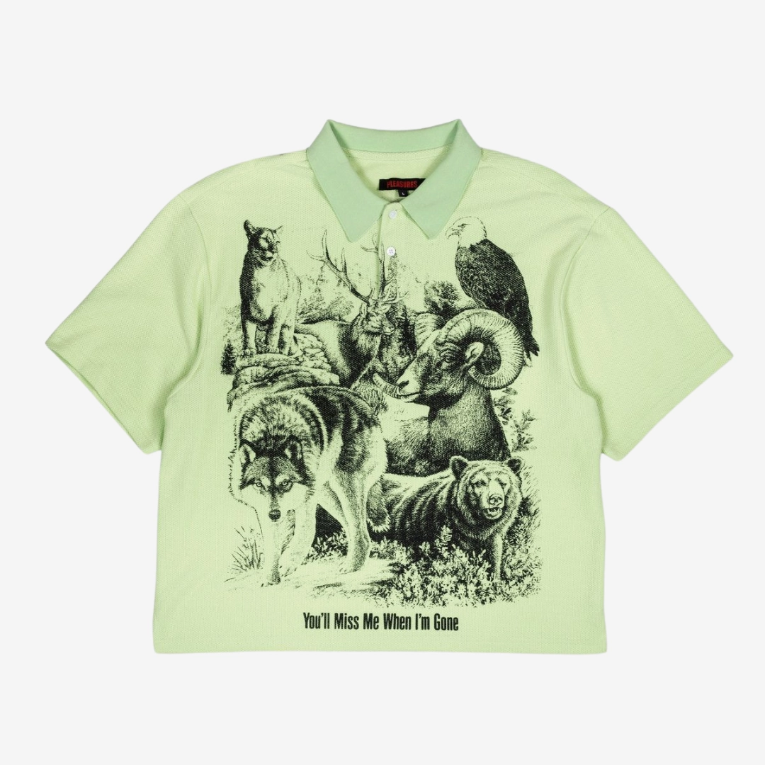 mens pleasures revival boxy polo (mint)