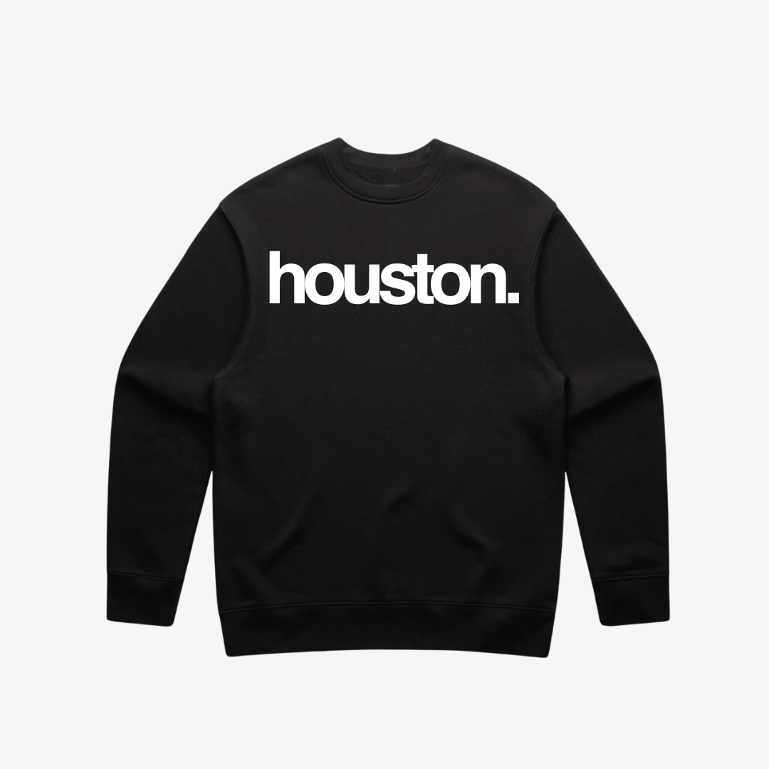 mens premiumgoods. houston. crewneck (black/white)