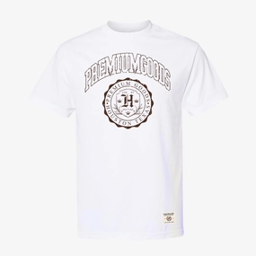 mens premiumgoods. tee crest (white)