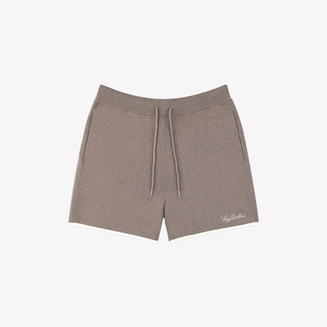 mens sergio tacchini enzo knit short (taupe grey)