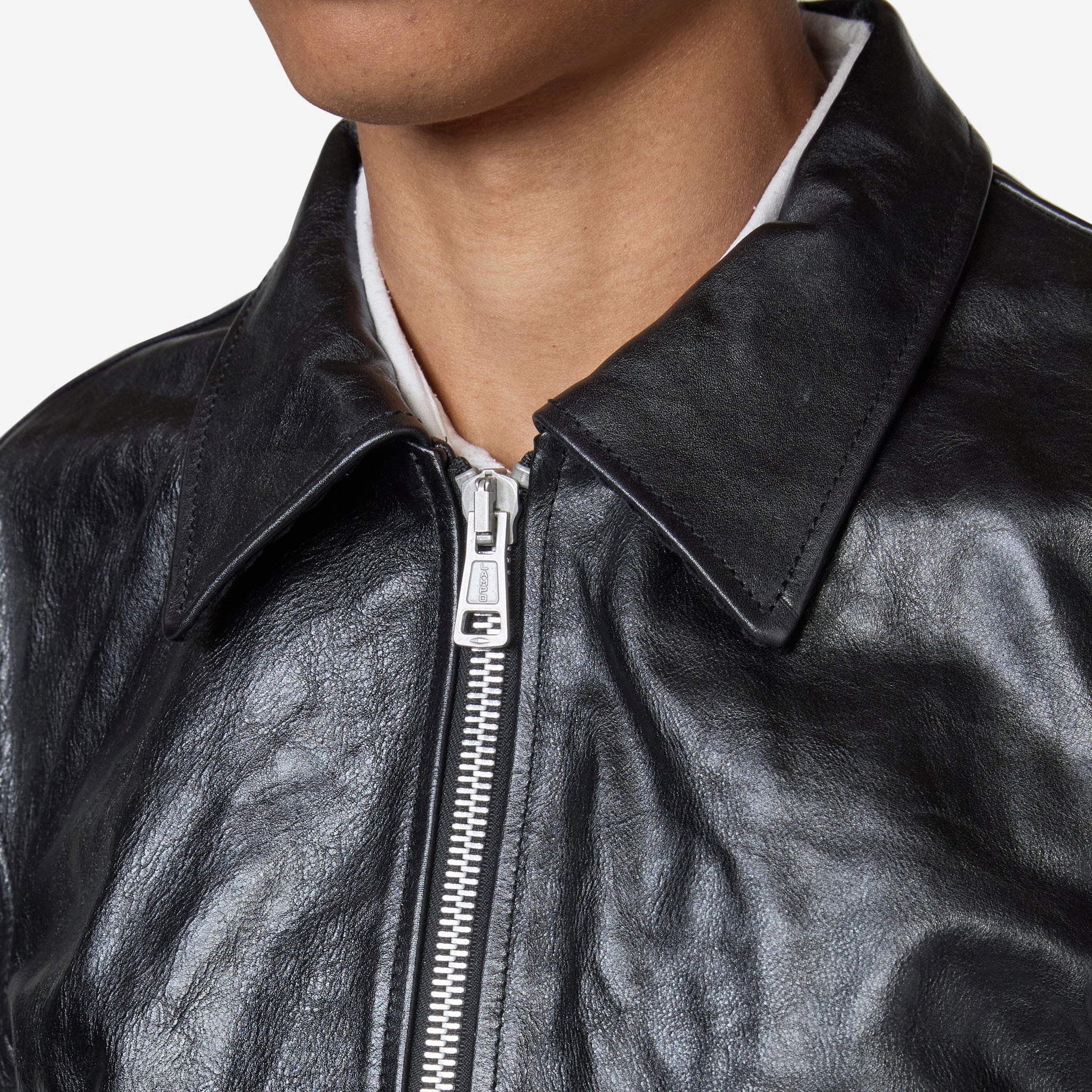 Mini Jacket Top Dyed Black Leather