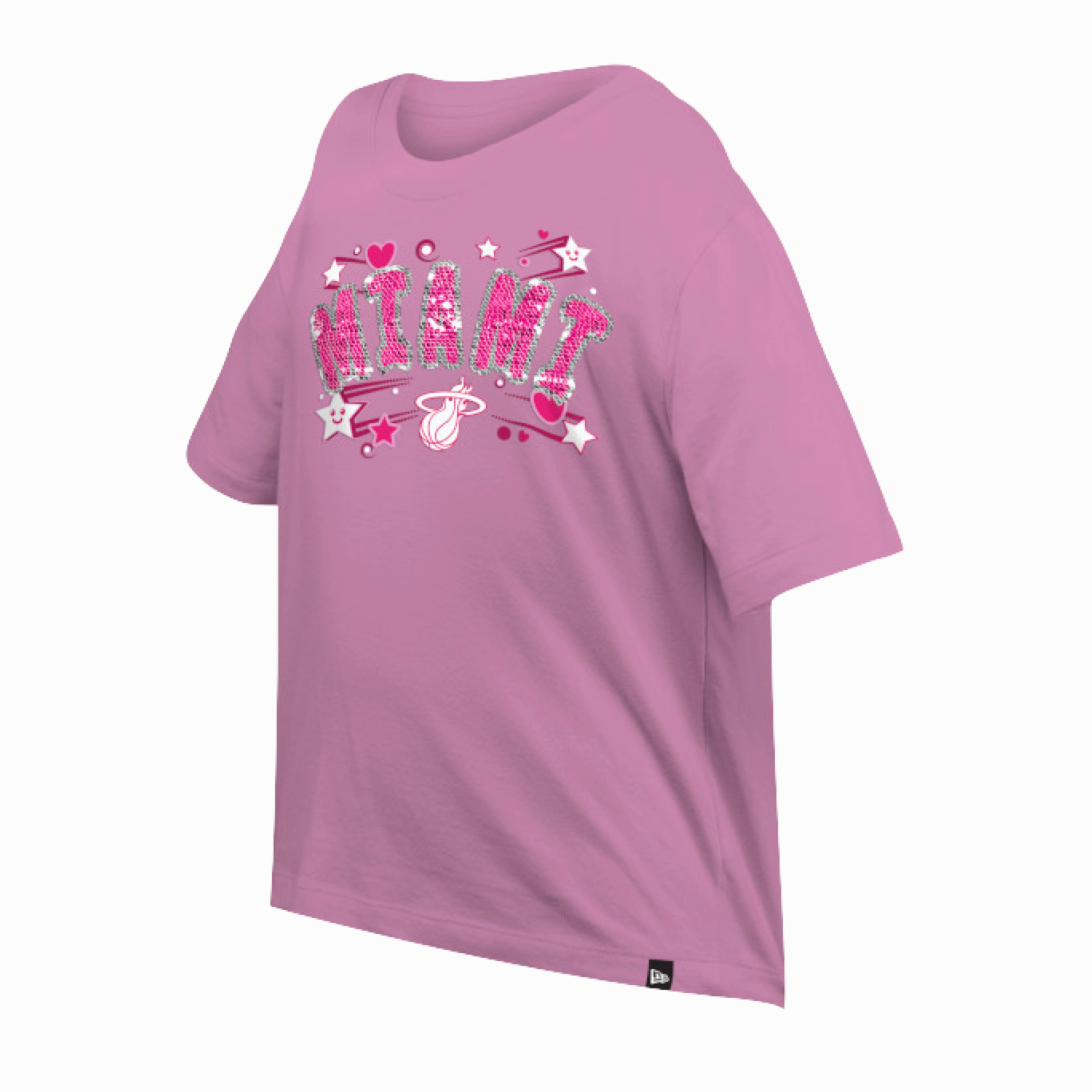 New Era Miami HEAT Girls Boxy Sequince Tee