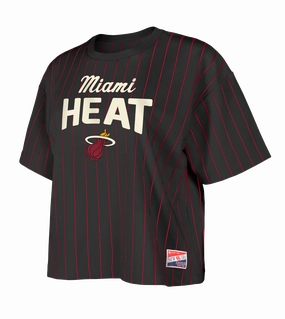 New Era Miami HEAT Striped Women's Boxy Tee