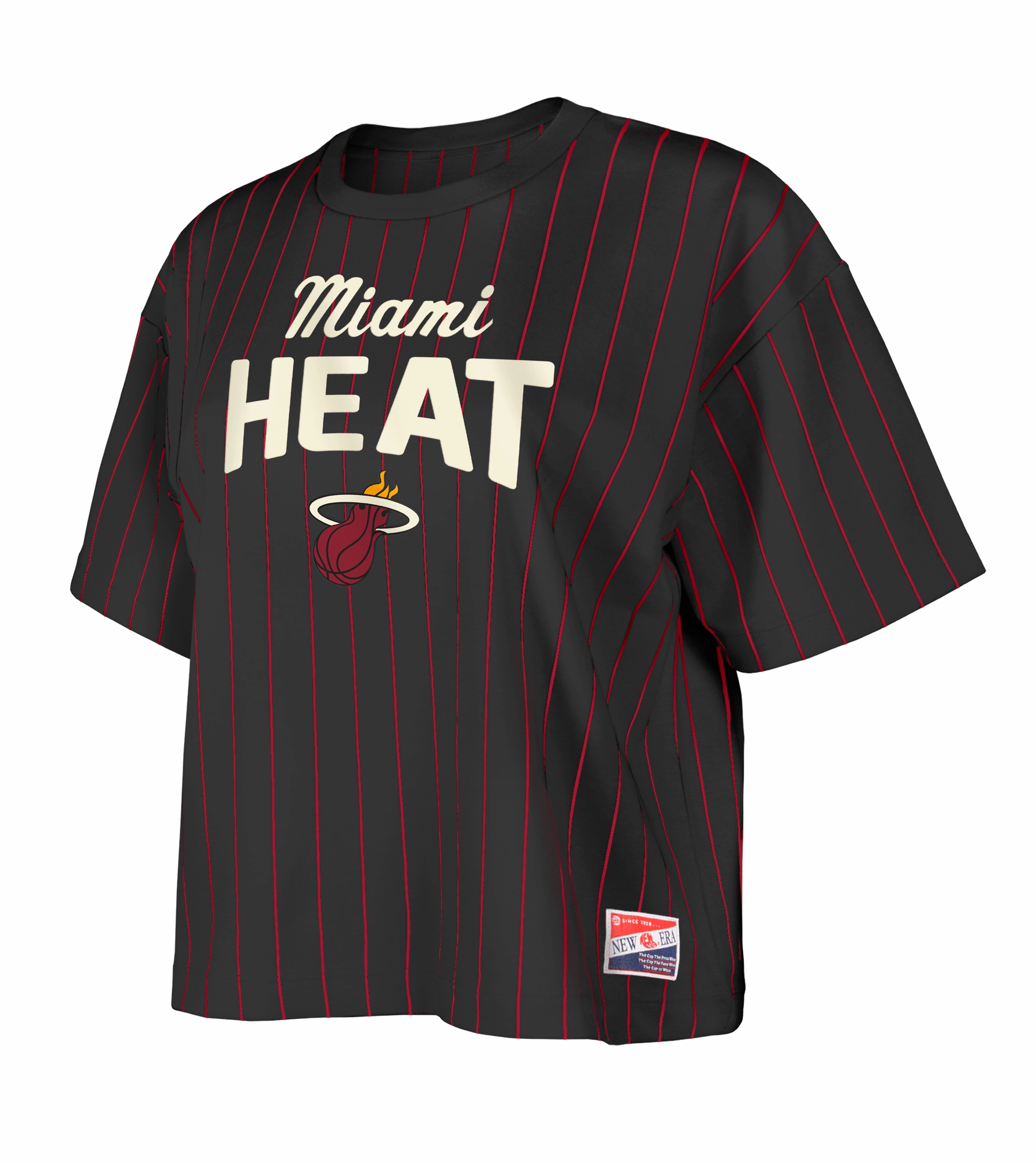 New Era Miami HEAT Striped Women's Boxy Tee