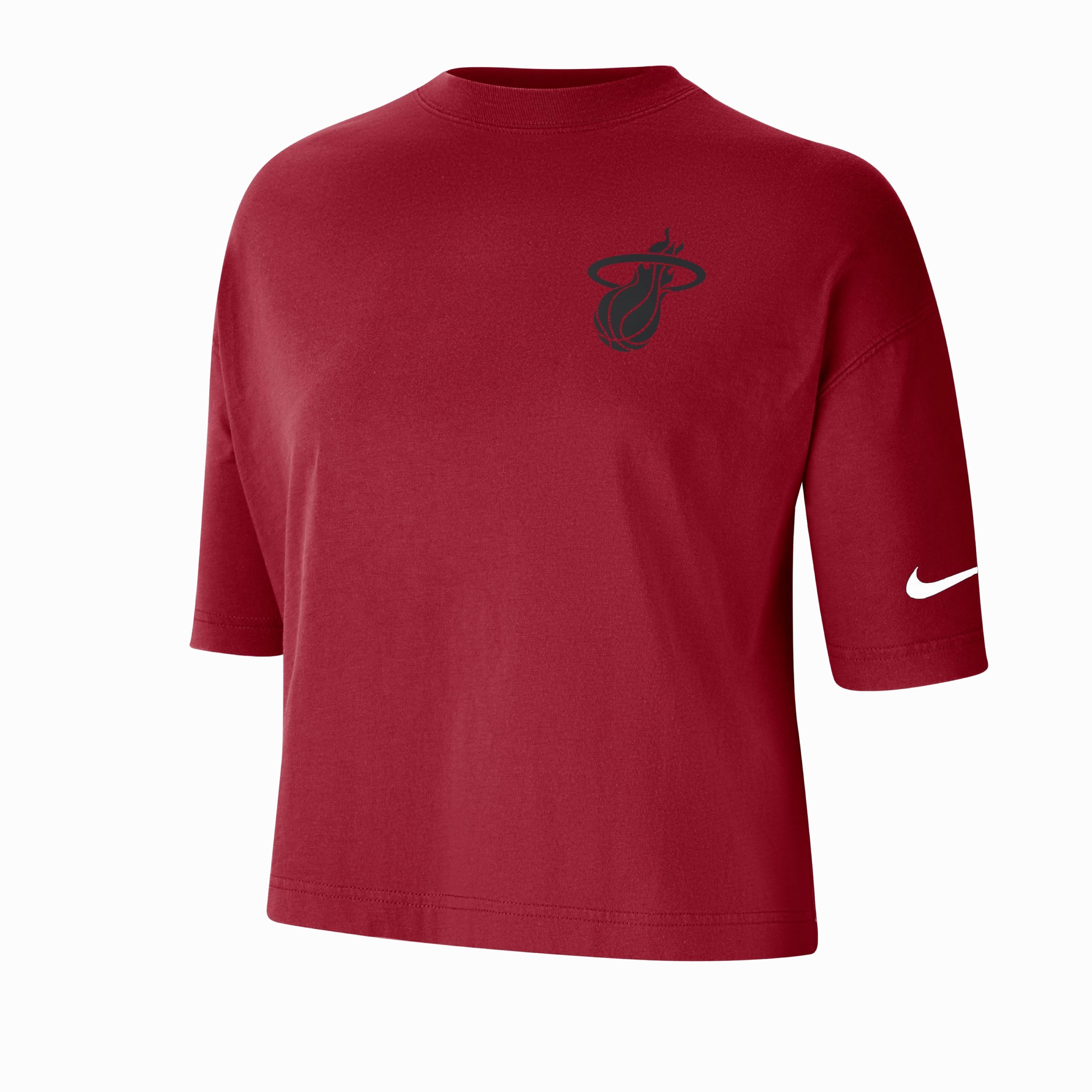 Nike Miami HEAT Courtside Women's Red Boxy Crop Tee