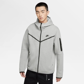 Nike Sportswear Tech Fleece Hoodie - DK GREY HEATHER/BLACK
