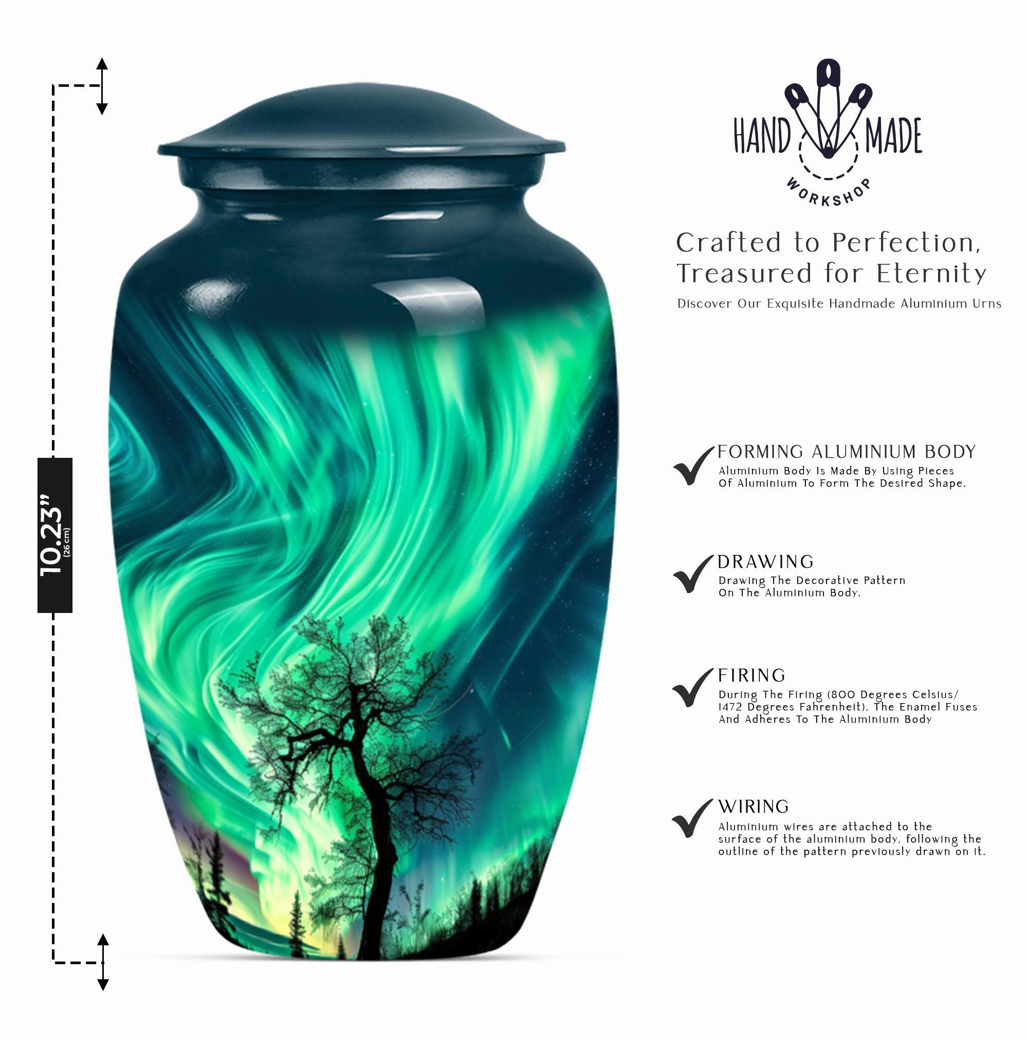 Northern Lights Urn: A Regal Cremation Cornerstone for Adult Male