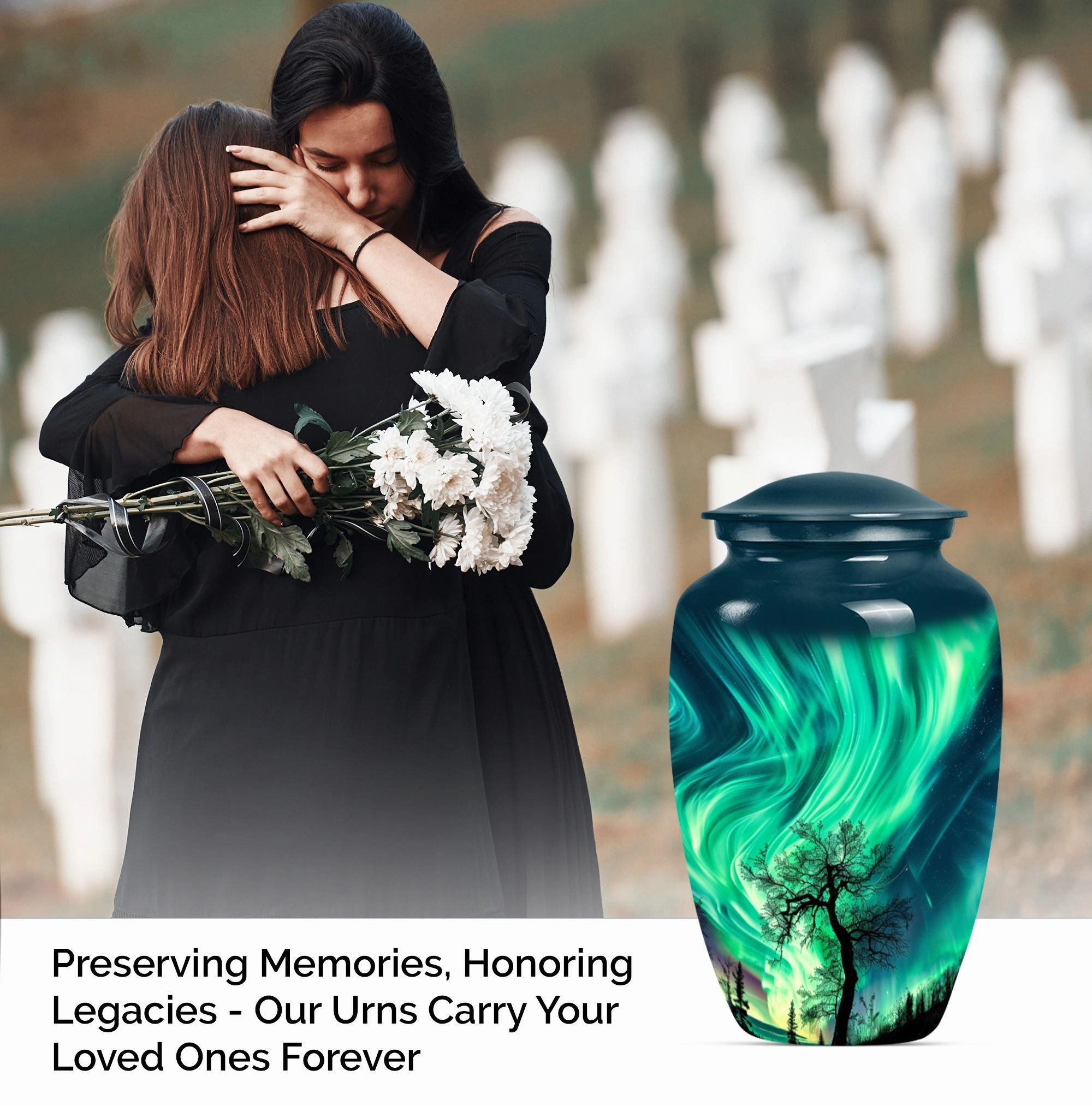Northern Lights Urn: A Regal Cremation Cornerstone for Adult Male