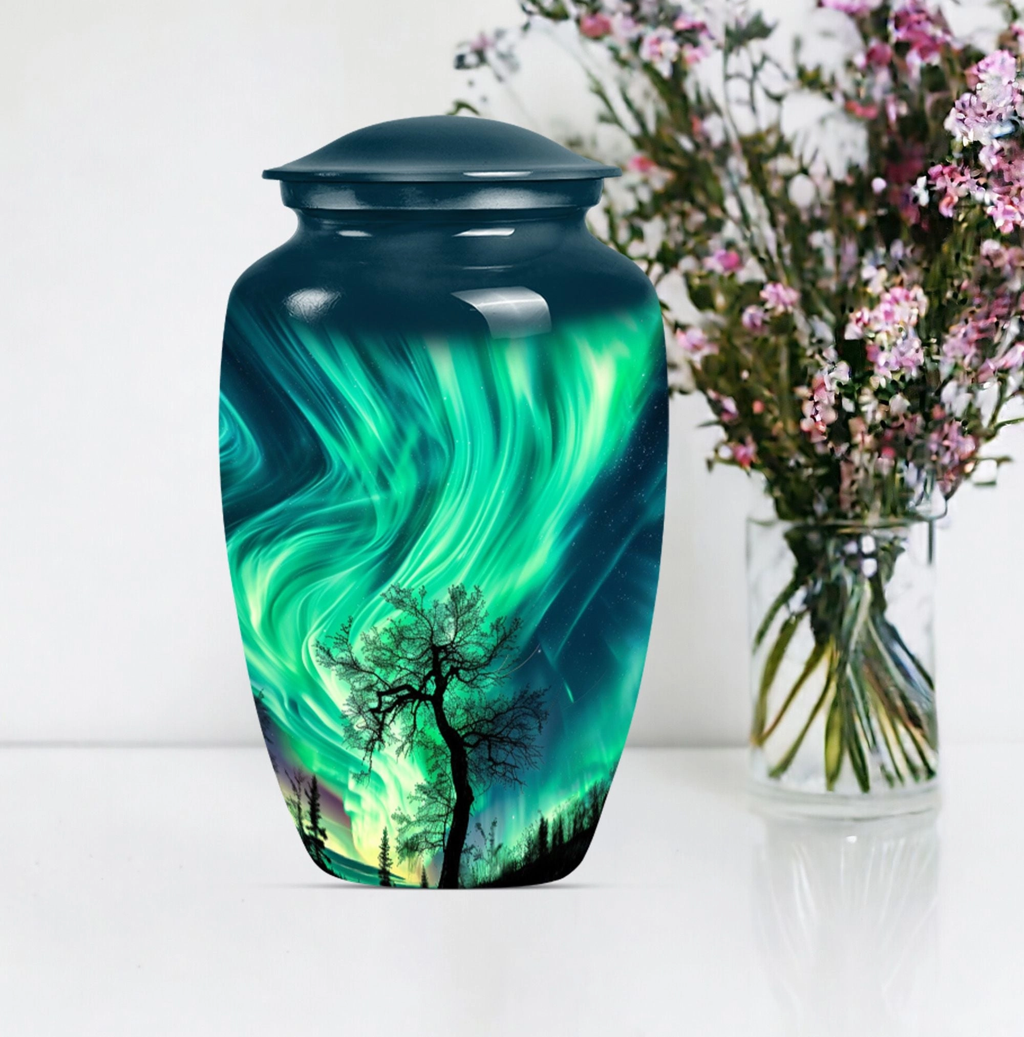 Northern Lights Urn: A Regal Cremation Cornerstone for Adult Male
