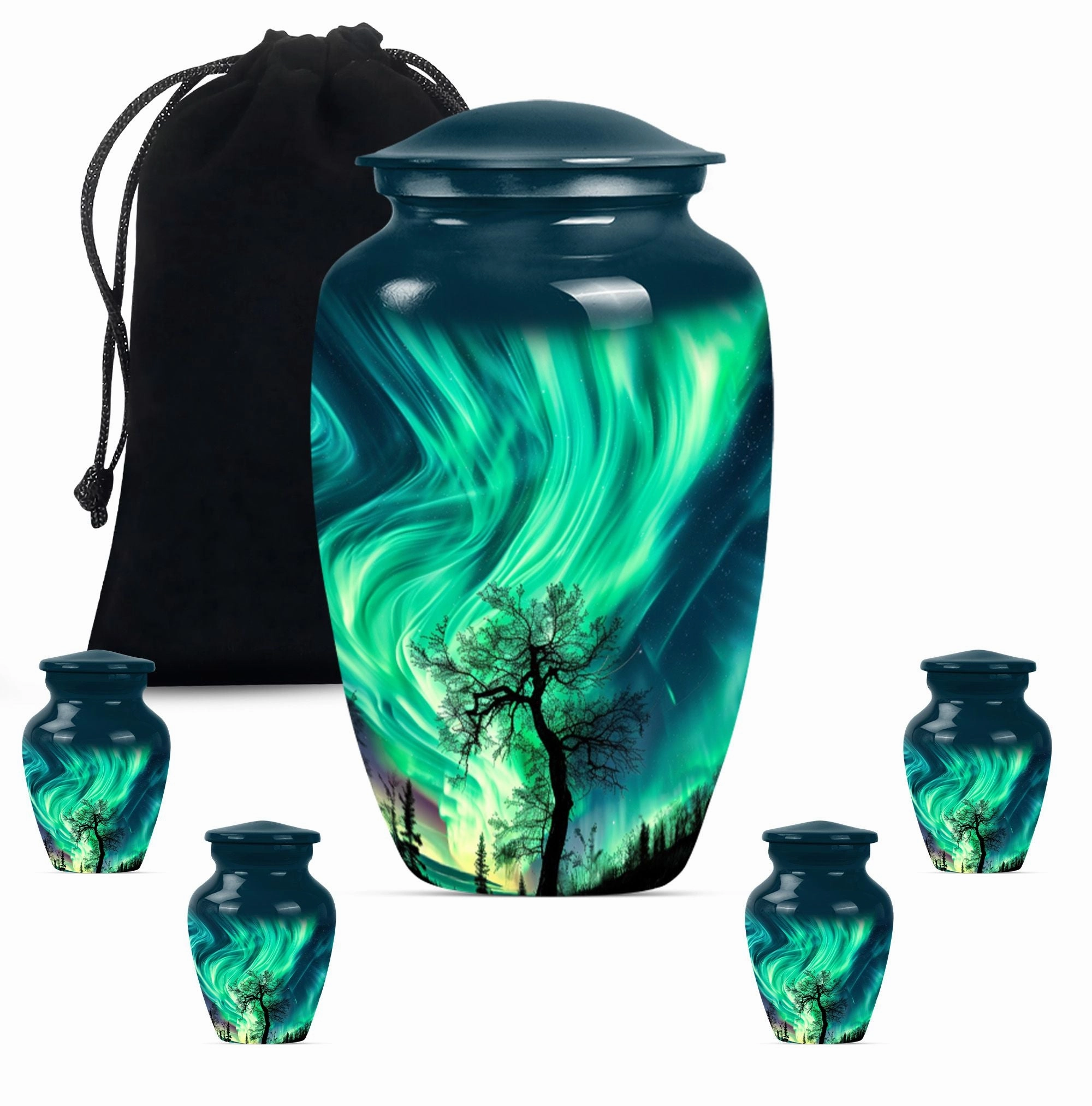 Northern Lights Urn: A Regal Cremation Cornerstone for Adult Male