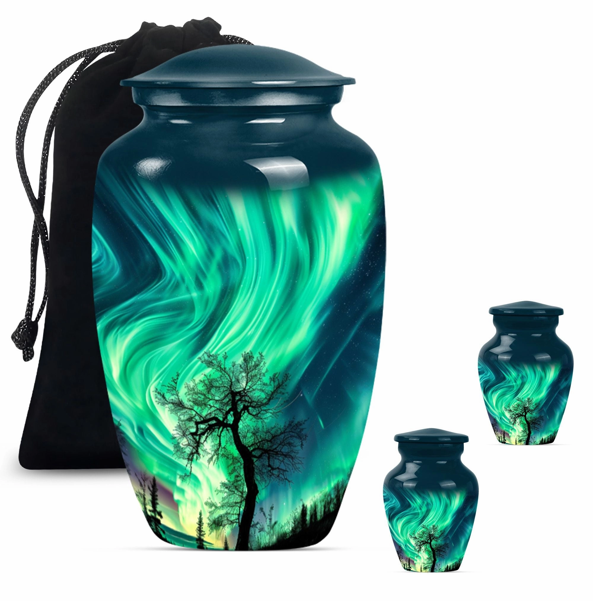 Northern Lights Urn: A Regal Cremation Cornerstone for Adult Male