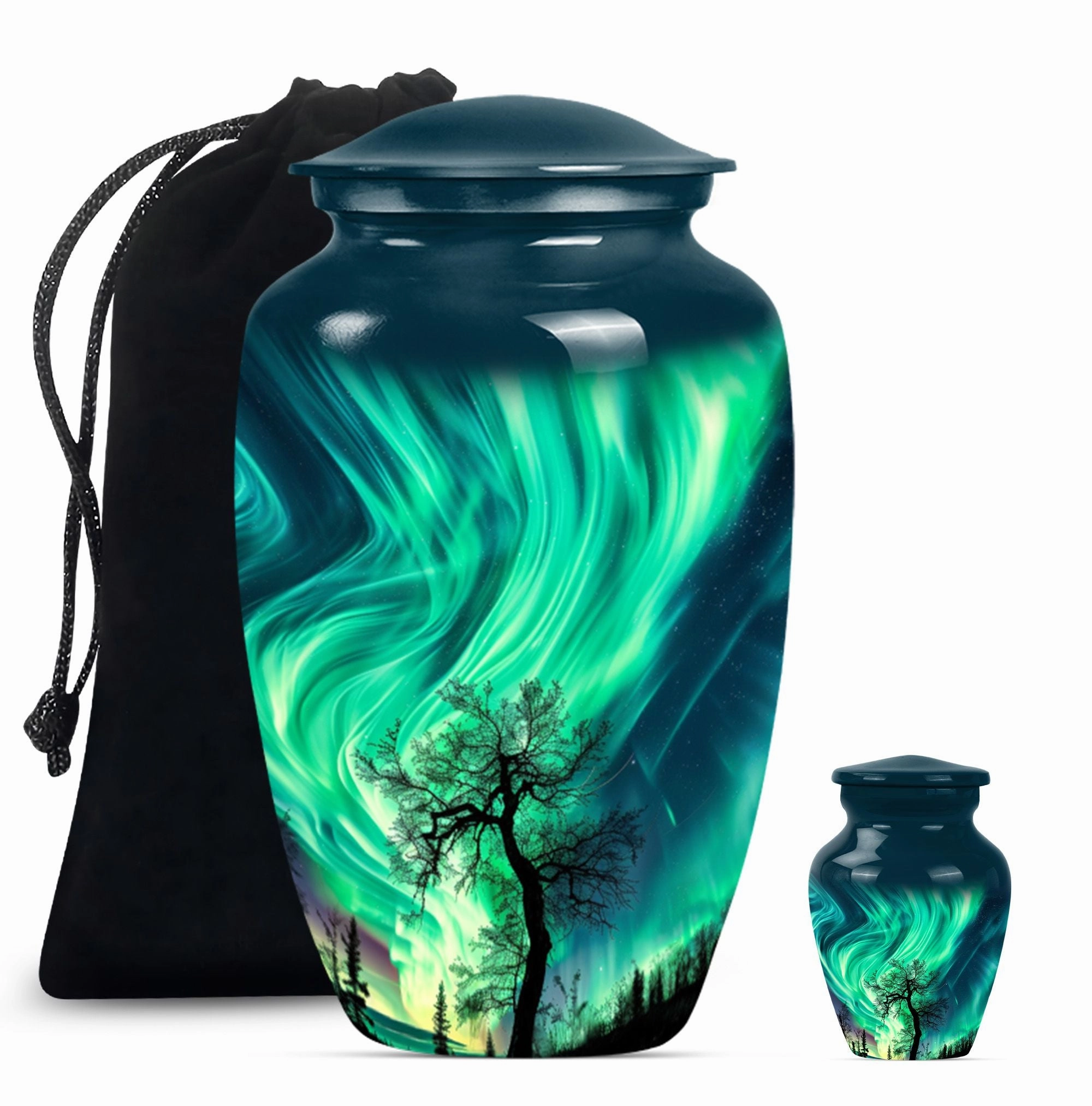 Northern Lights Urn: A Regal Cremation Cornerstone for Adult Male