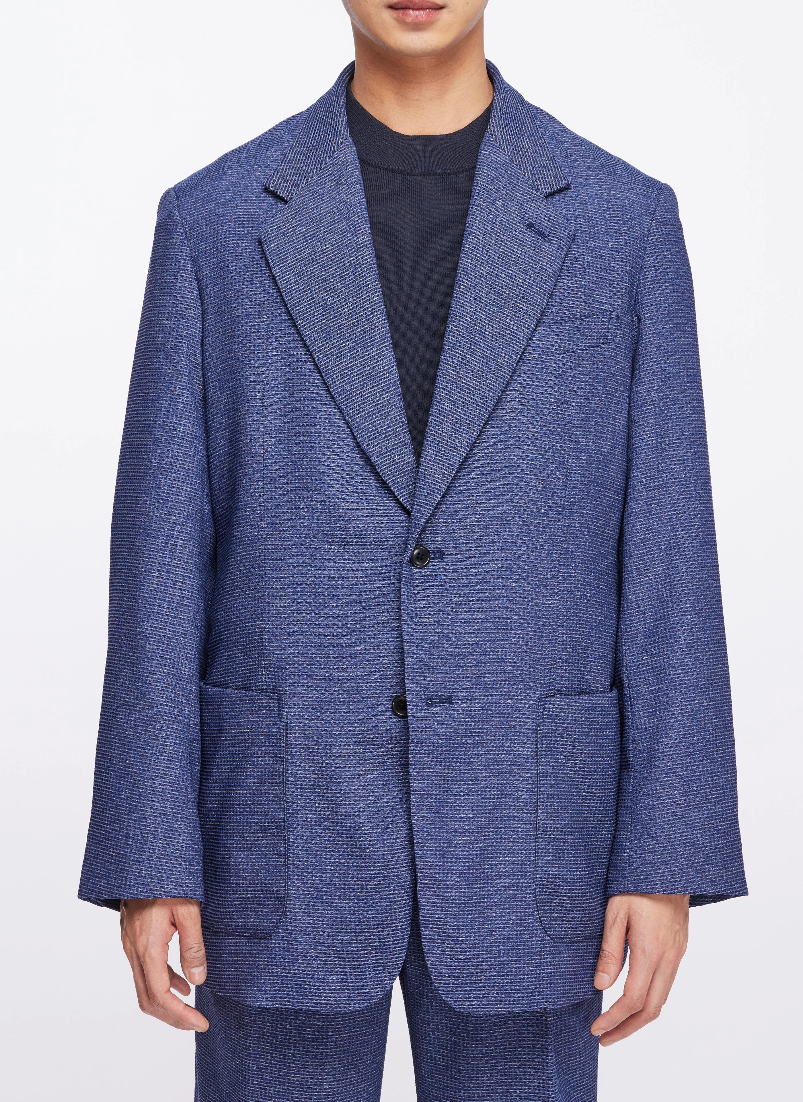 Nylon Polyester Single Breasted Suit Blazer
