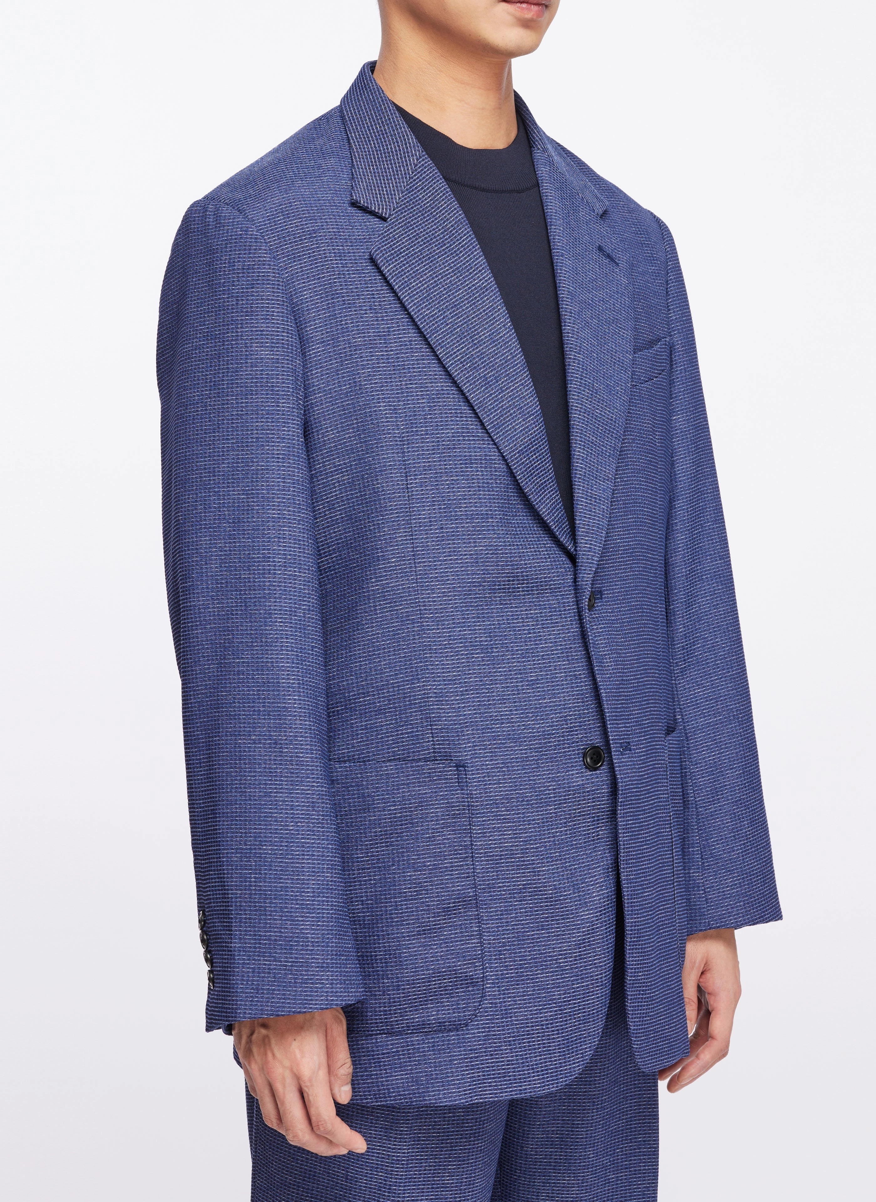 Nylon Polyester Single Breasted Suit Blazer