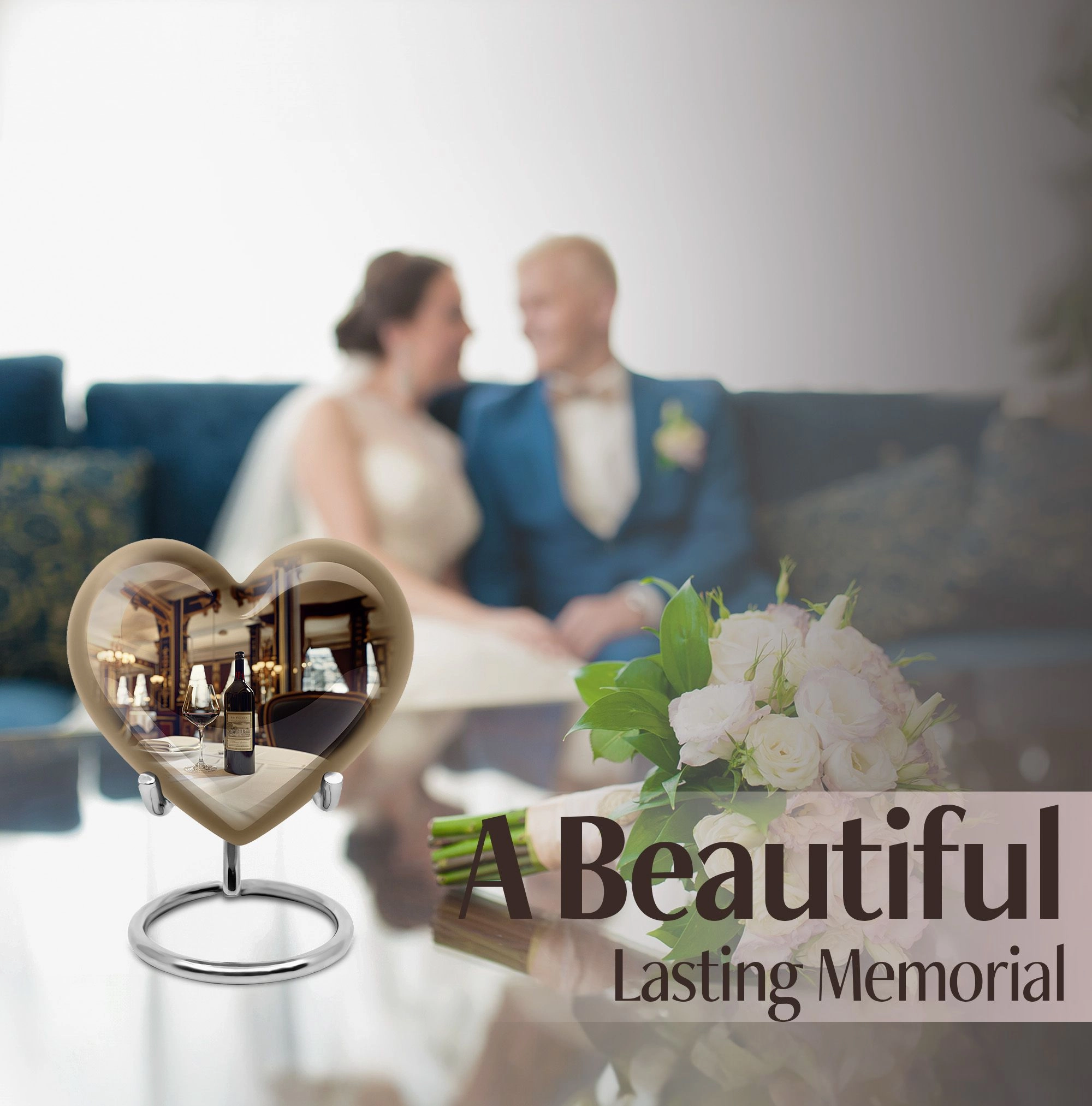 Personalized Cremation Abstract Heart Wine Urn for Adult Ashes
