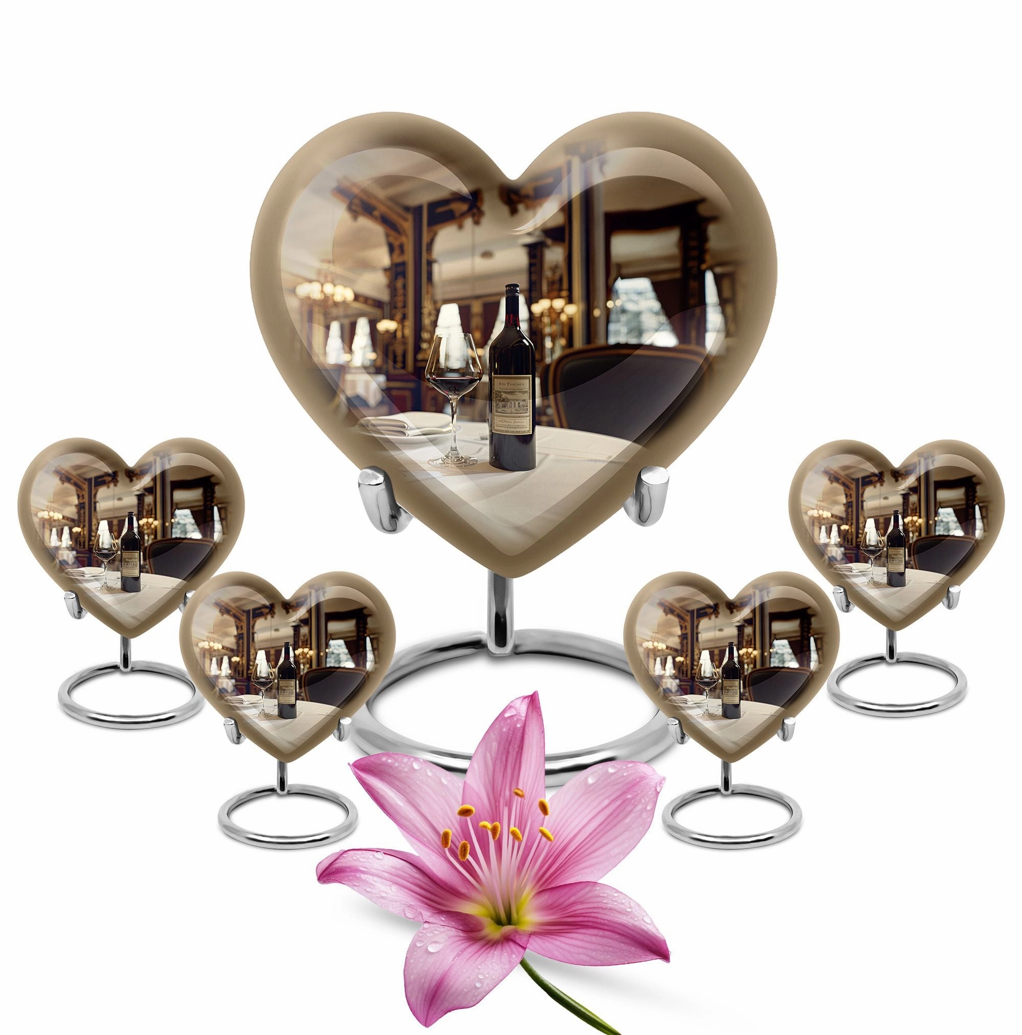 Personalized Cremation Abstract Heart Wine Urn for Adult Ashes