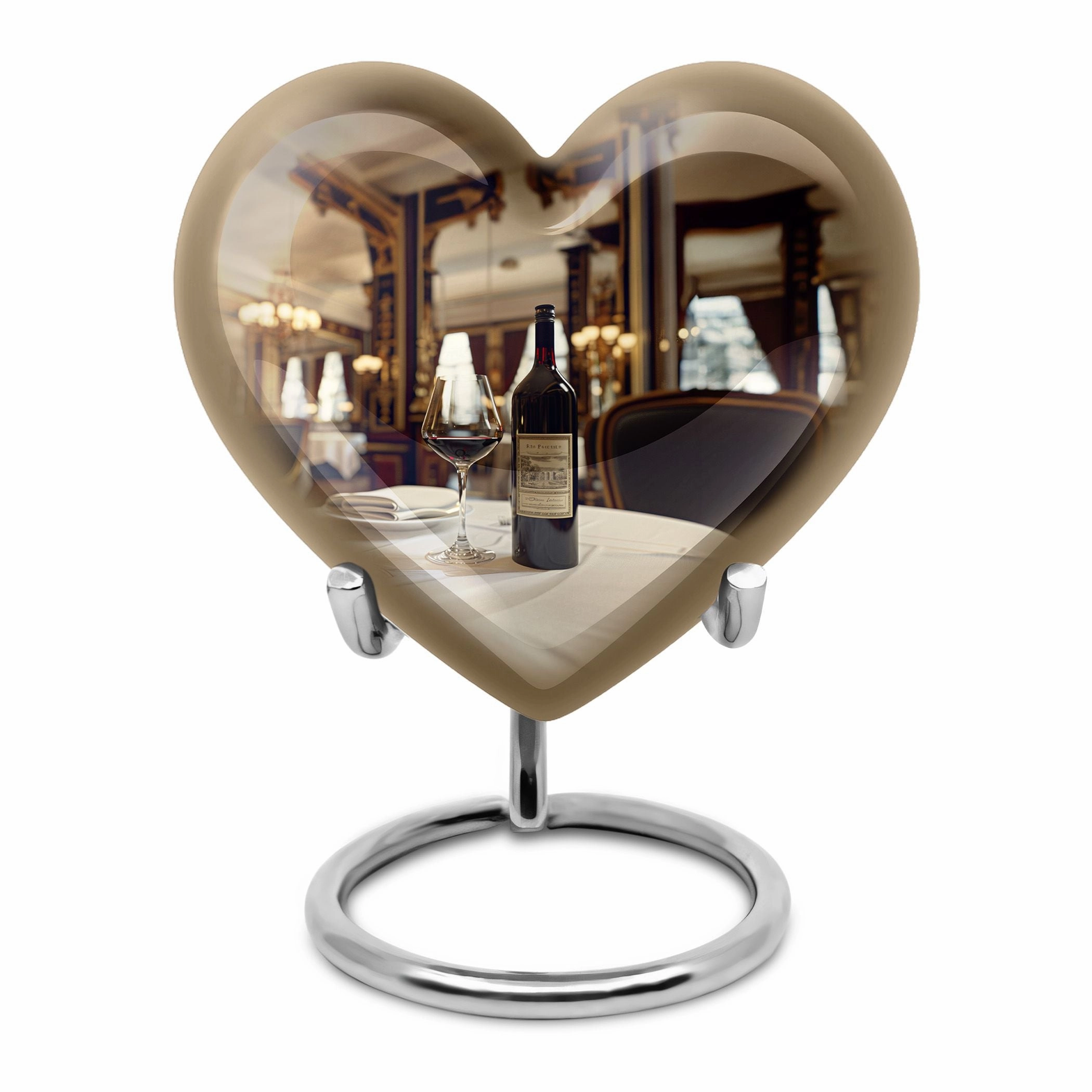 Personalized Cremation Abstract Heart Wine Urn for Adult Ashes