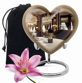 Personalized Cremation Abstract Heart Wine Urn for Adult Ashes
