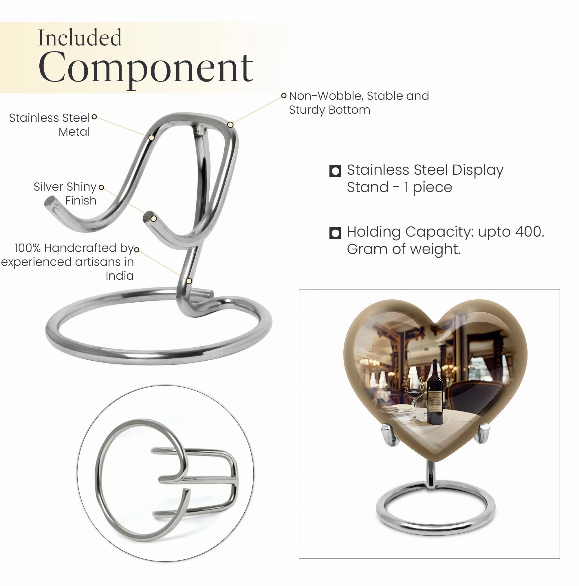 Personalized Cremation Abstract Heart Wine Urn for Adult Ashes
