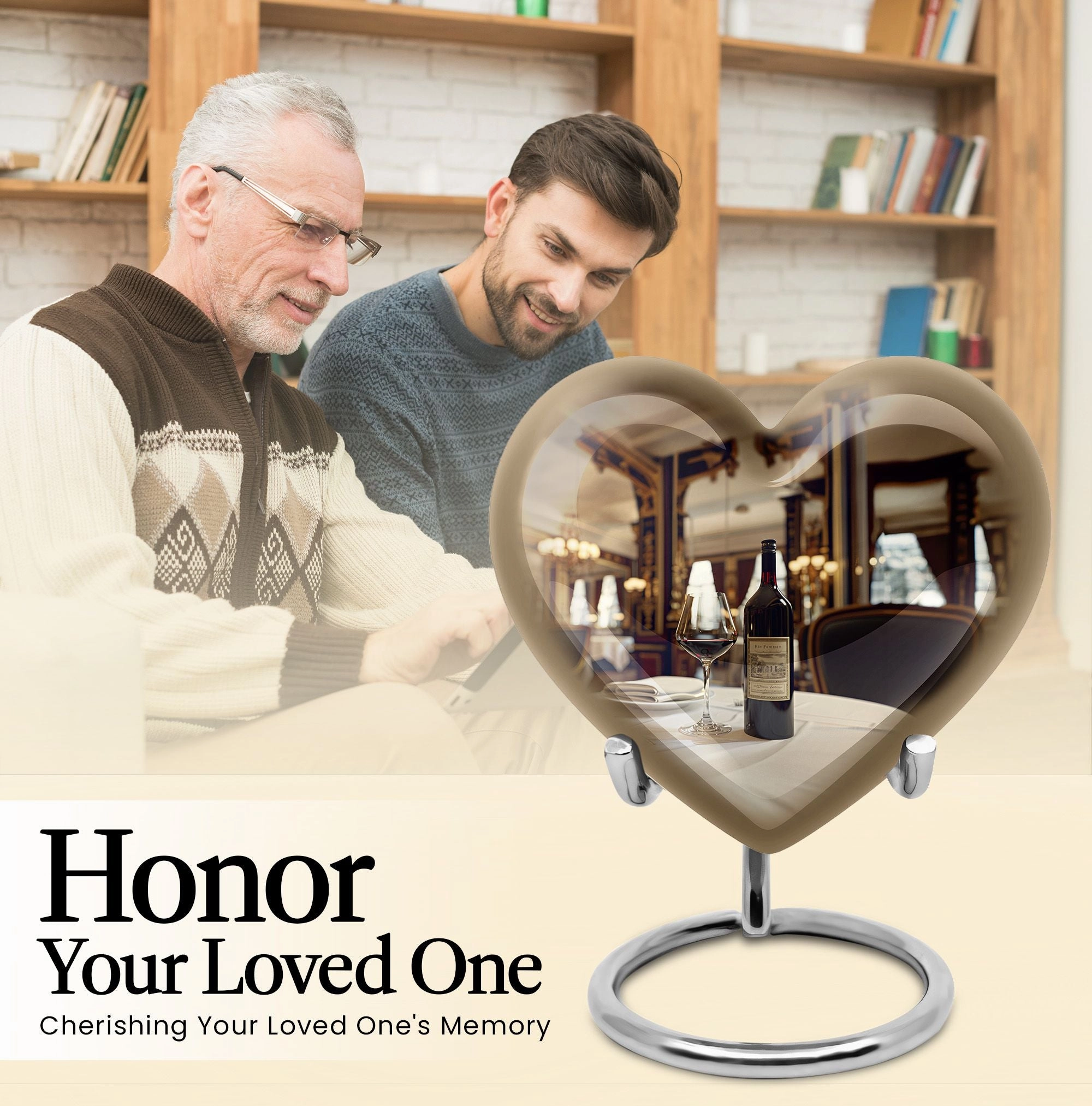 Personalized Cremation Abstract Heart Wine Urn for Adult Ashes