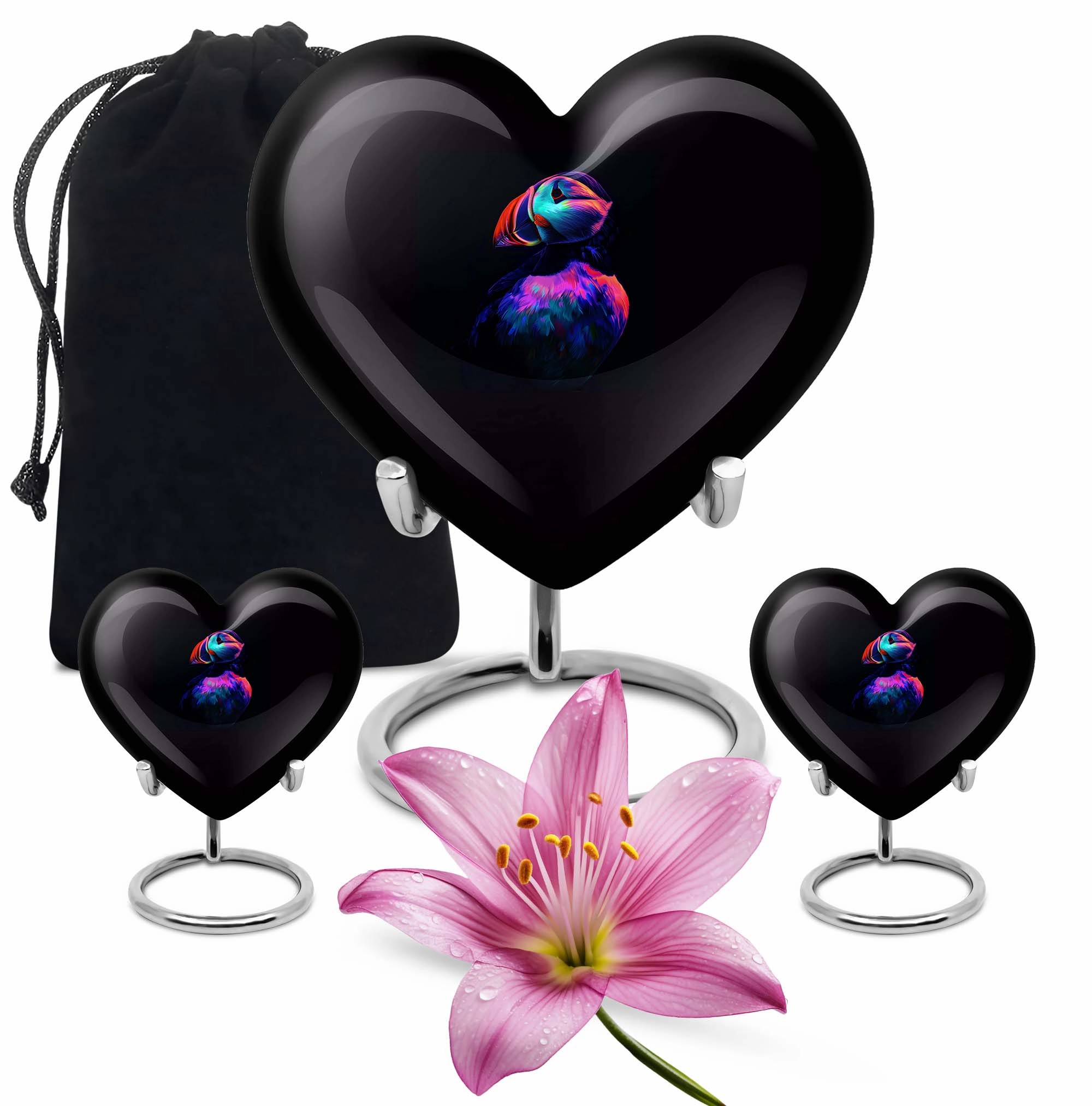 Puffin Bird Memory Vessel - Crafted Mourning Tribute