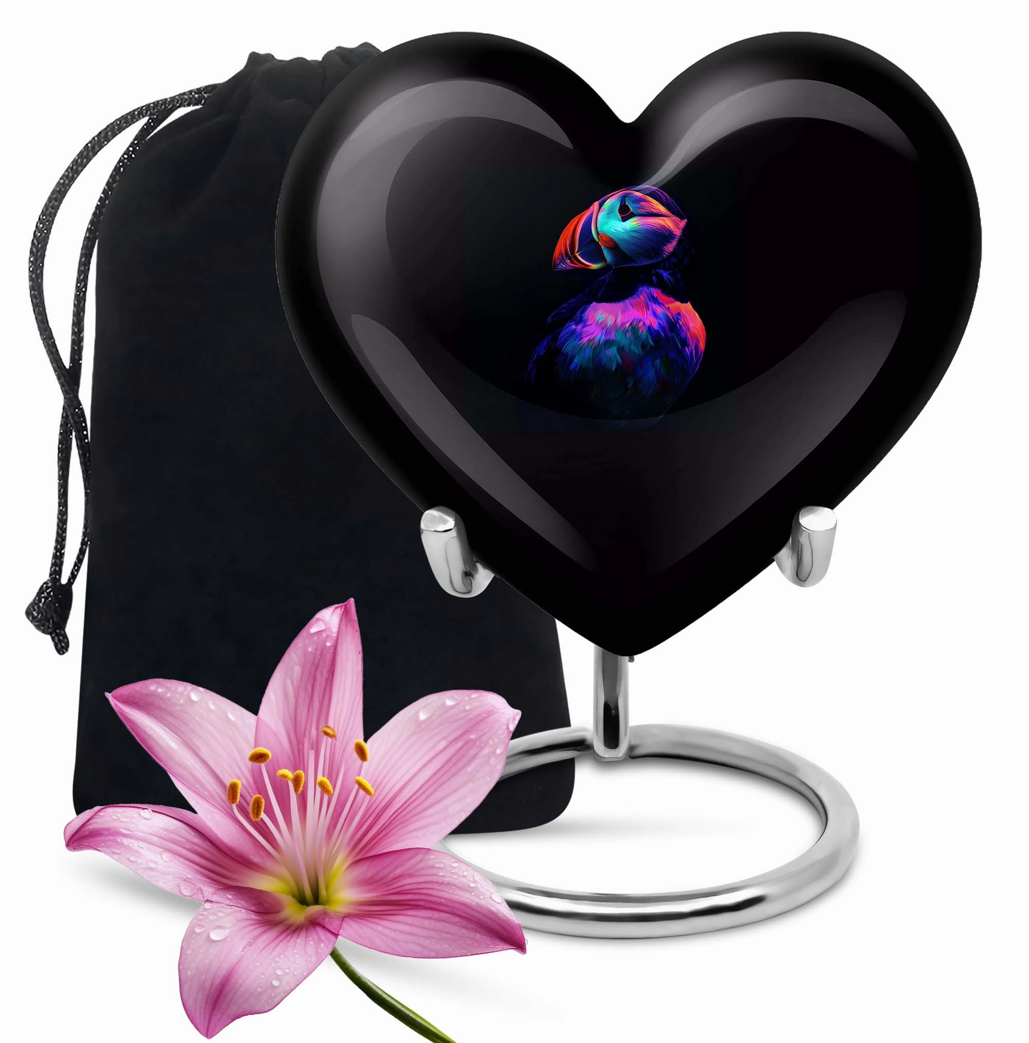 Puffin Bird Memory Vessel - Crafted Mourning Tribute