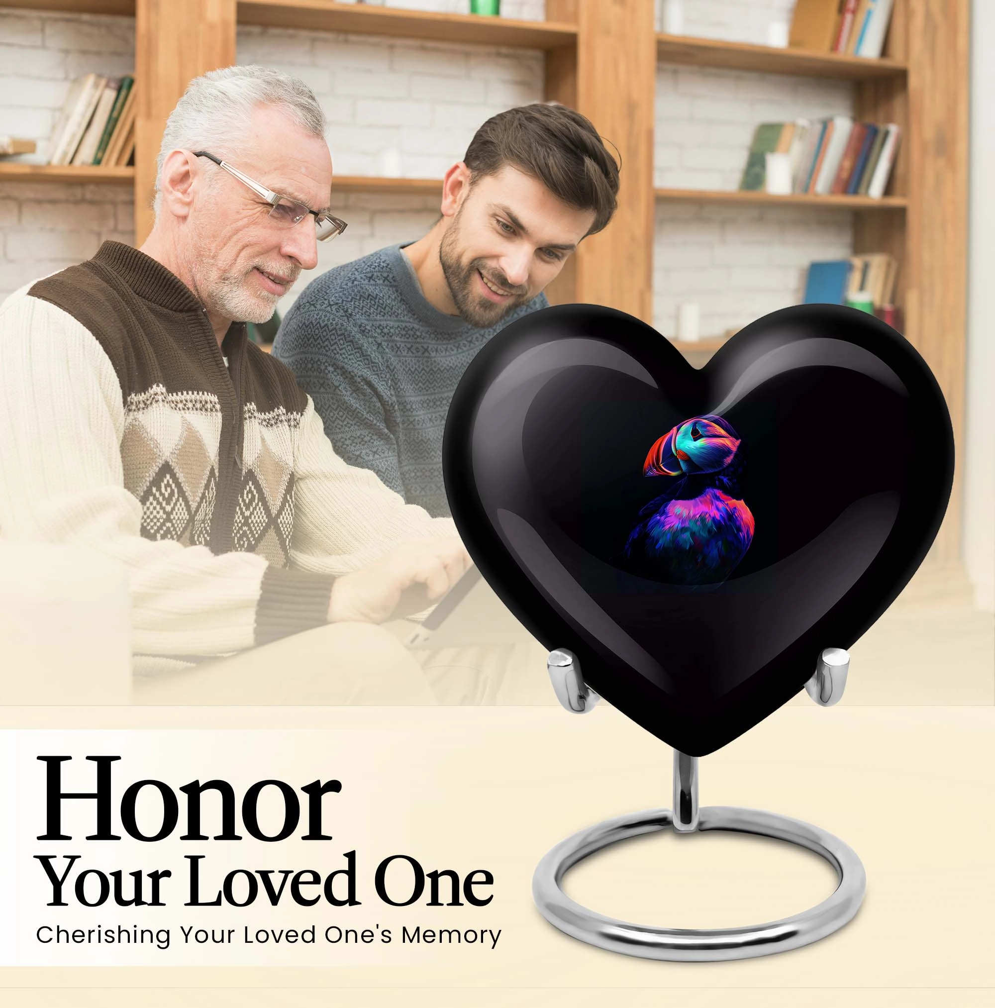 Puffin Bird Memory Vessel - Crafted Mourning Tribute