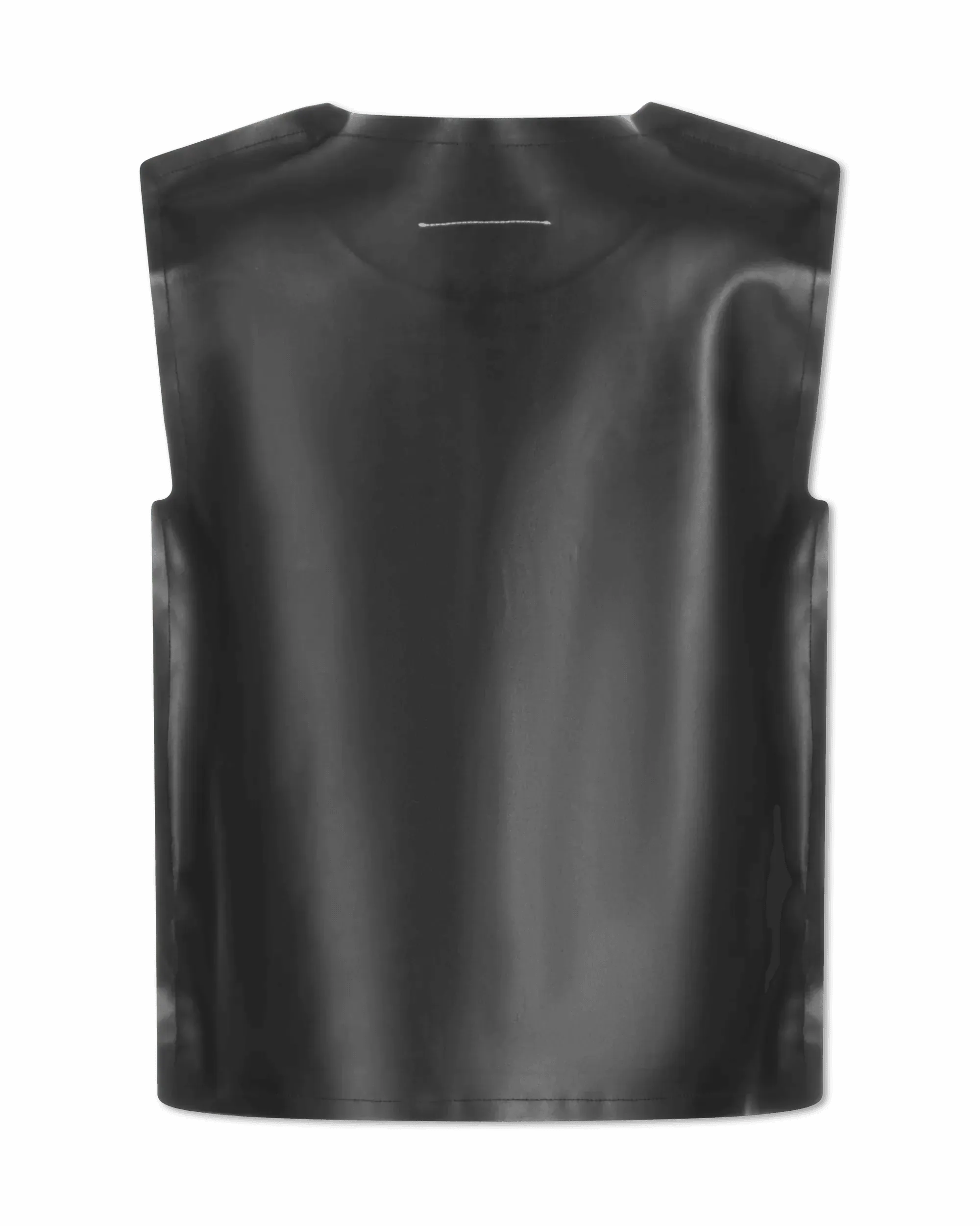 Sleeveless Faux Leather Boxy Top
