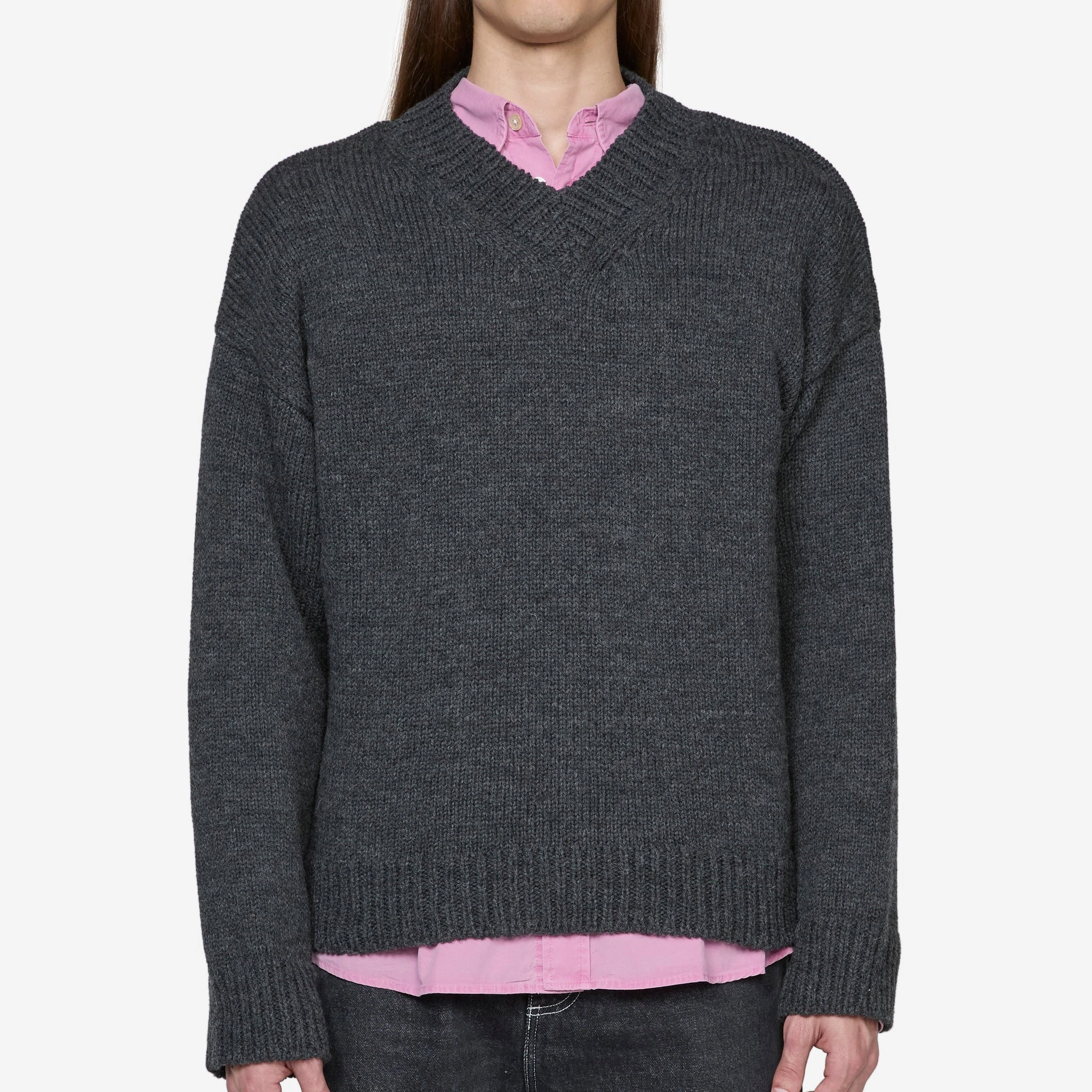 Sonar V-Neck Ash Melange Stately Wool