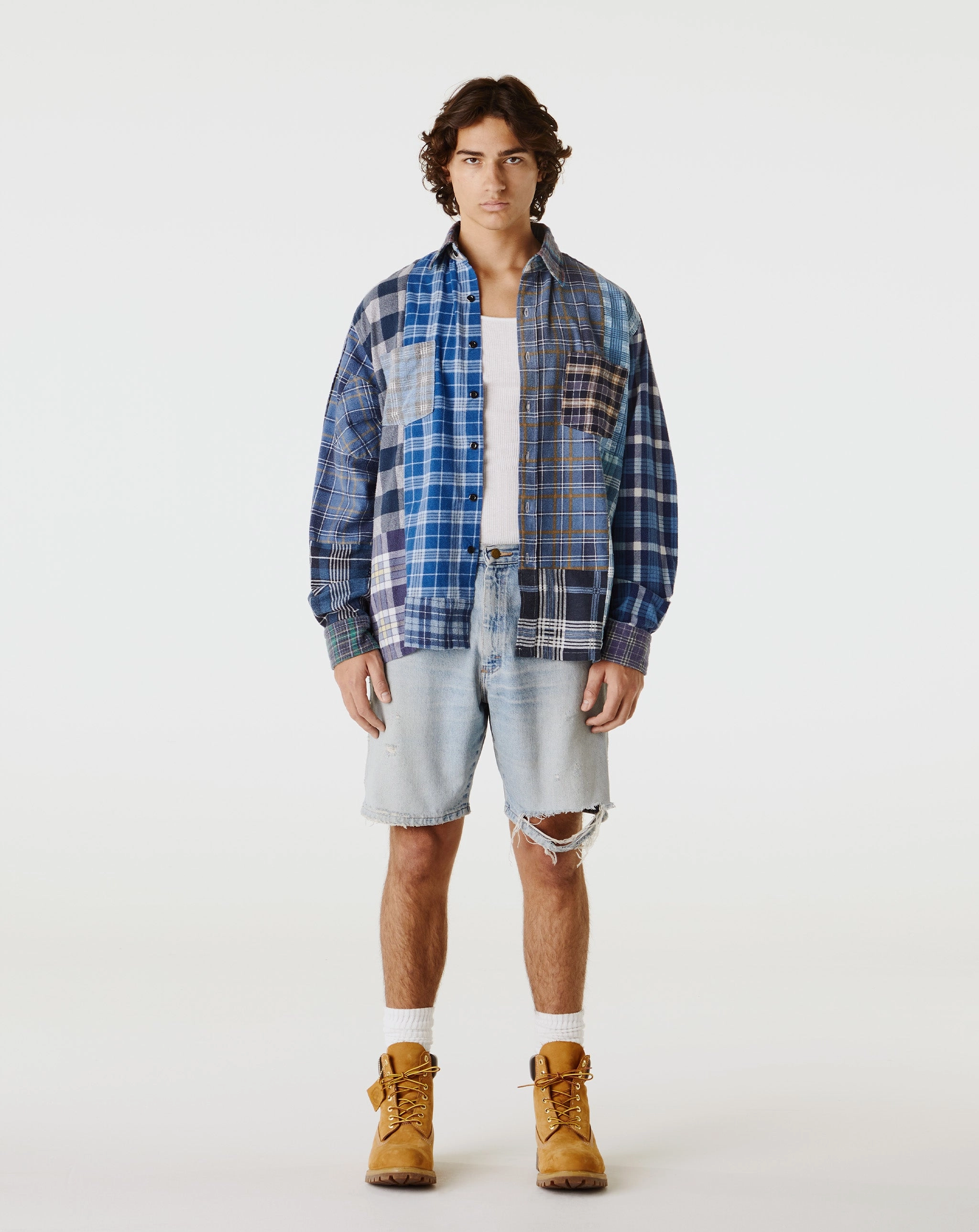 Straight Hem Flannel Shirt