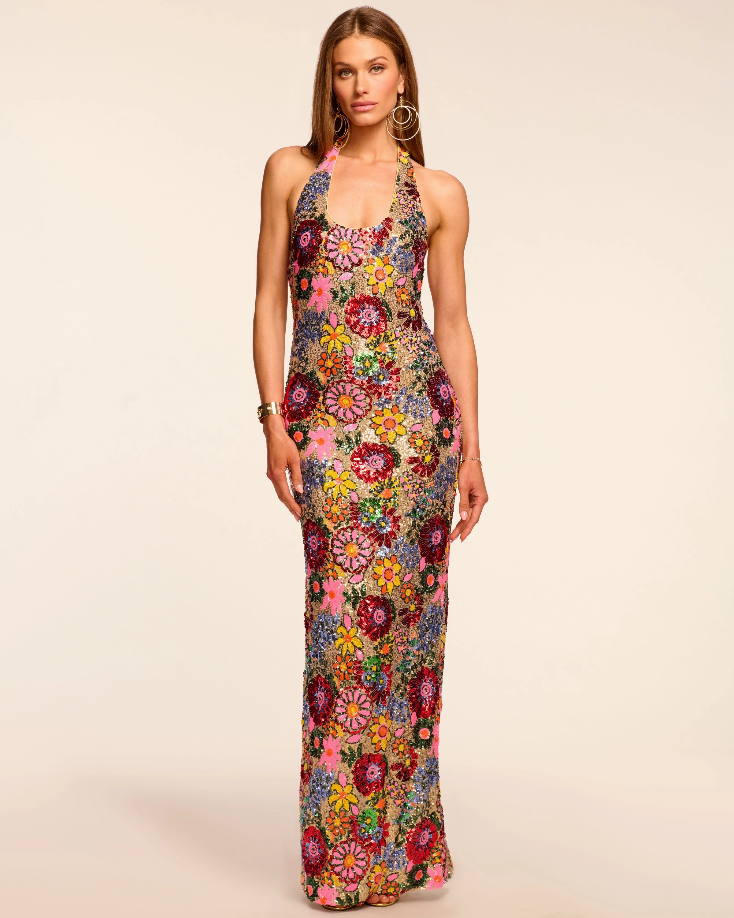 Tiffany Sequin Halter Gown