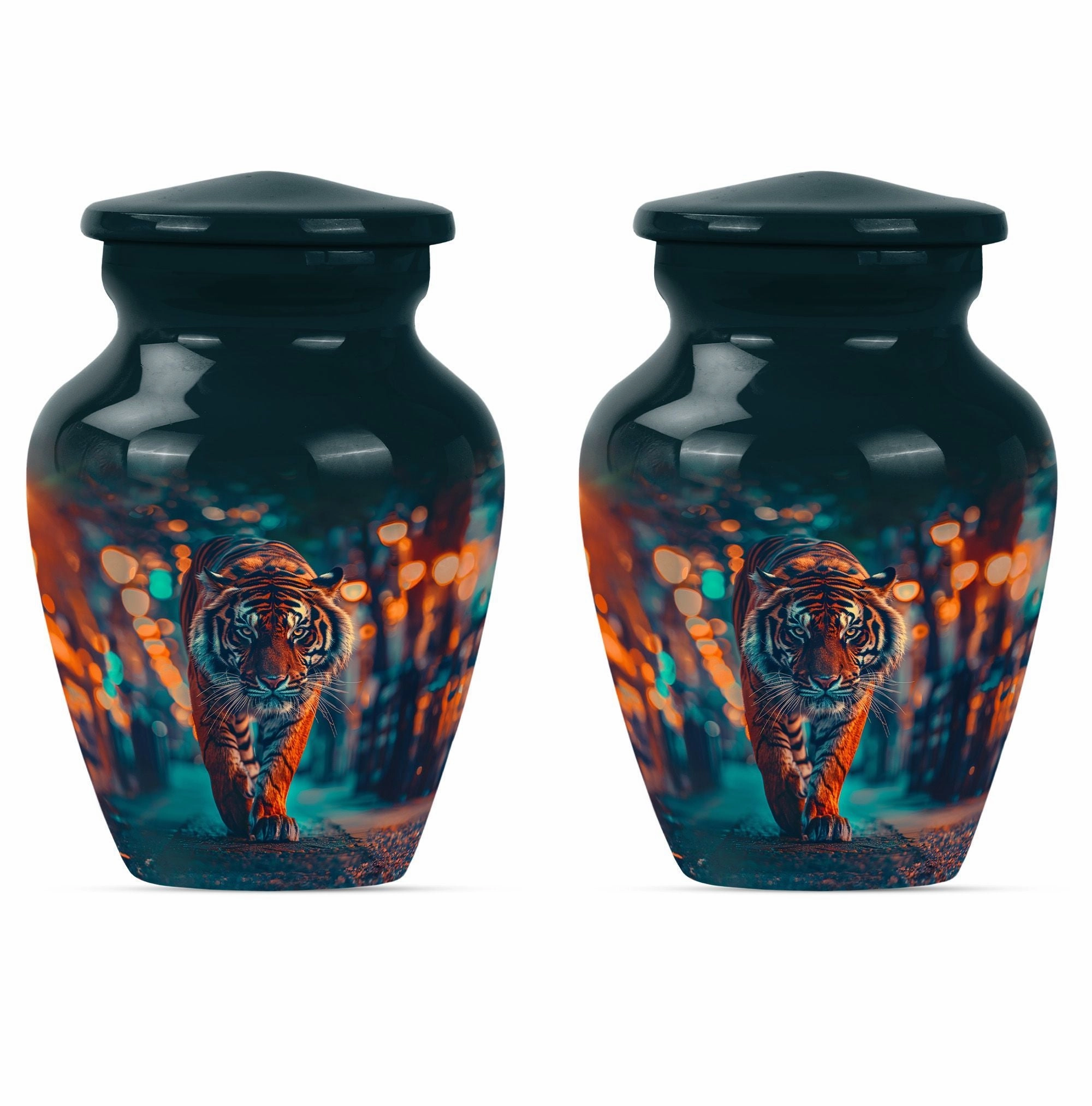Tiger Urn Cremation Vessel for Women's Ashes