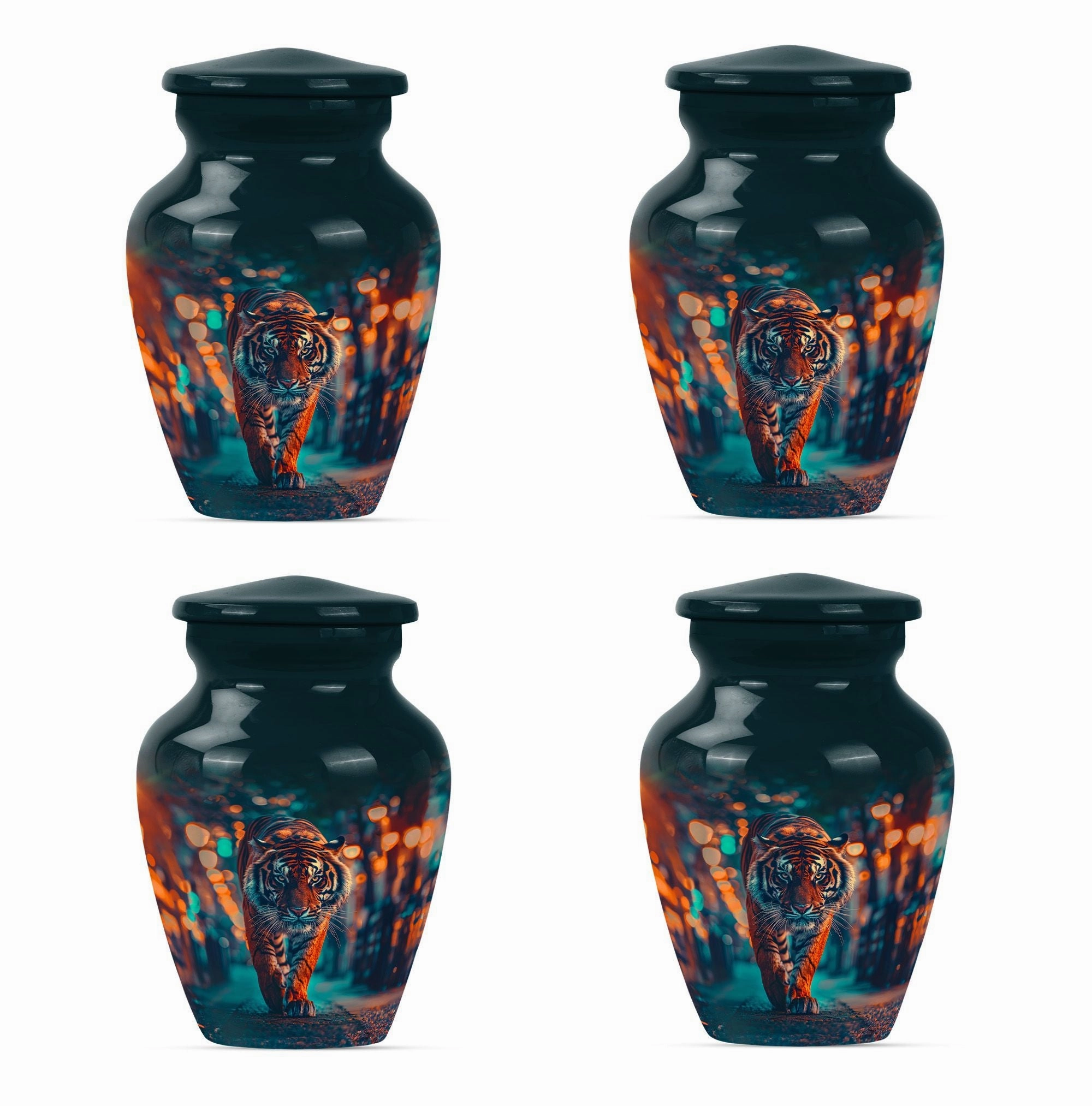 Tiger Urn Cremation Vessel for Women's Ashes