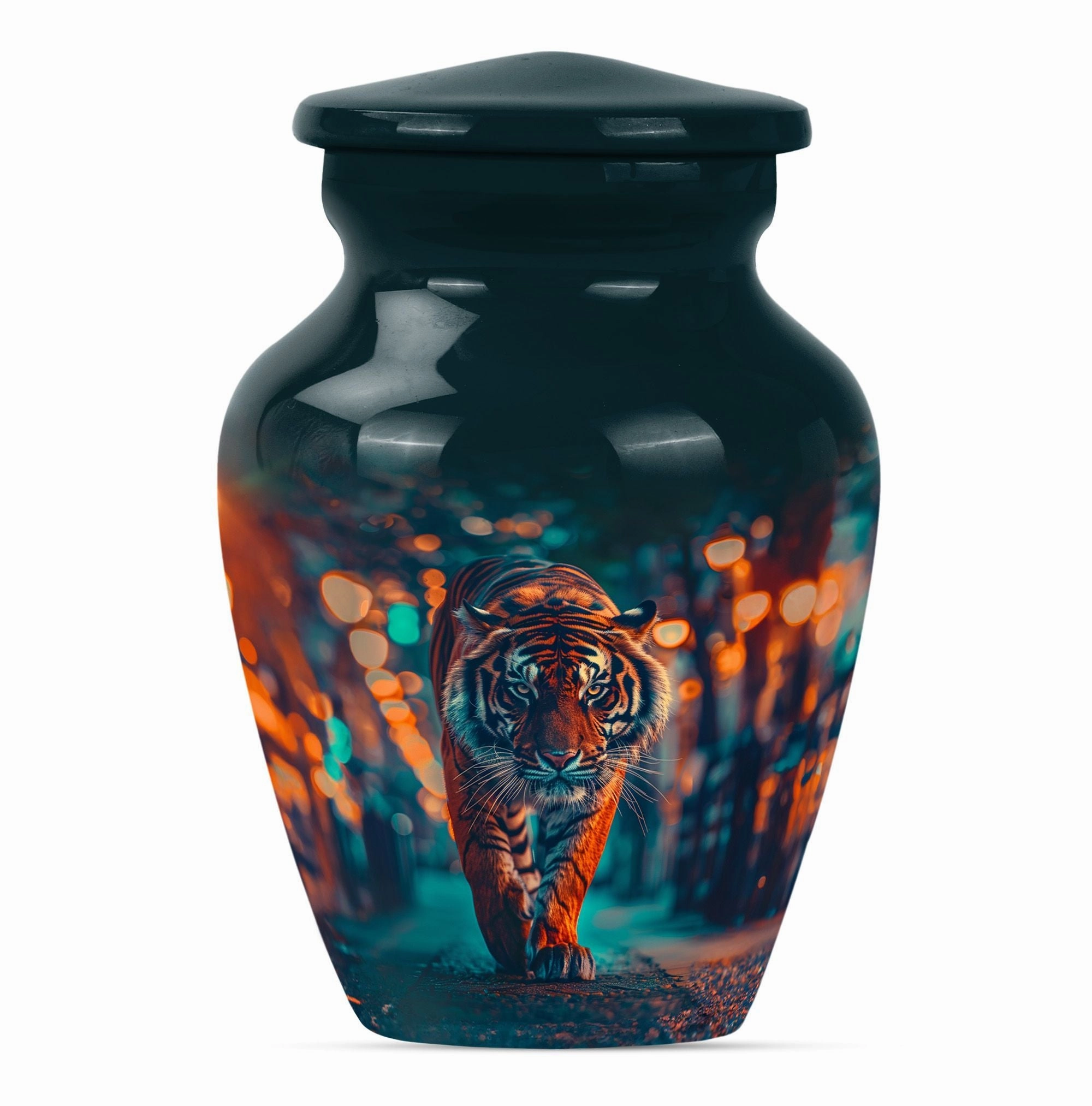 Tiger Urn Cremation Vessel for Women's Ashes