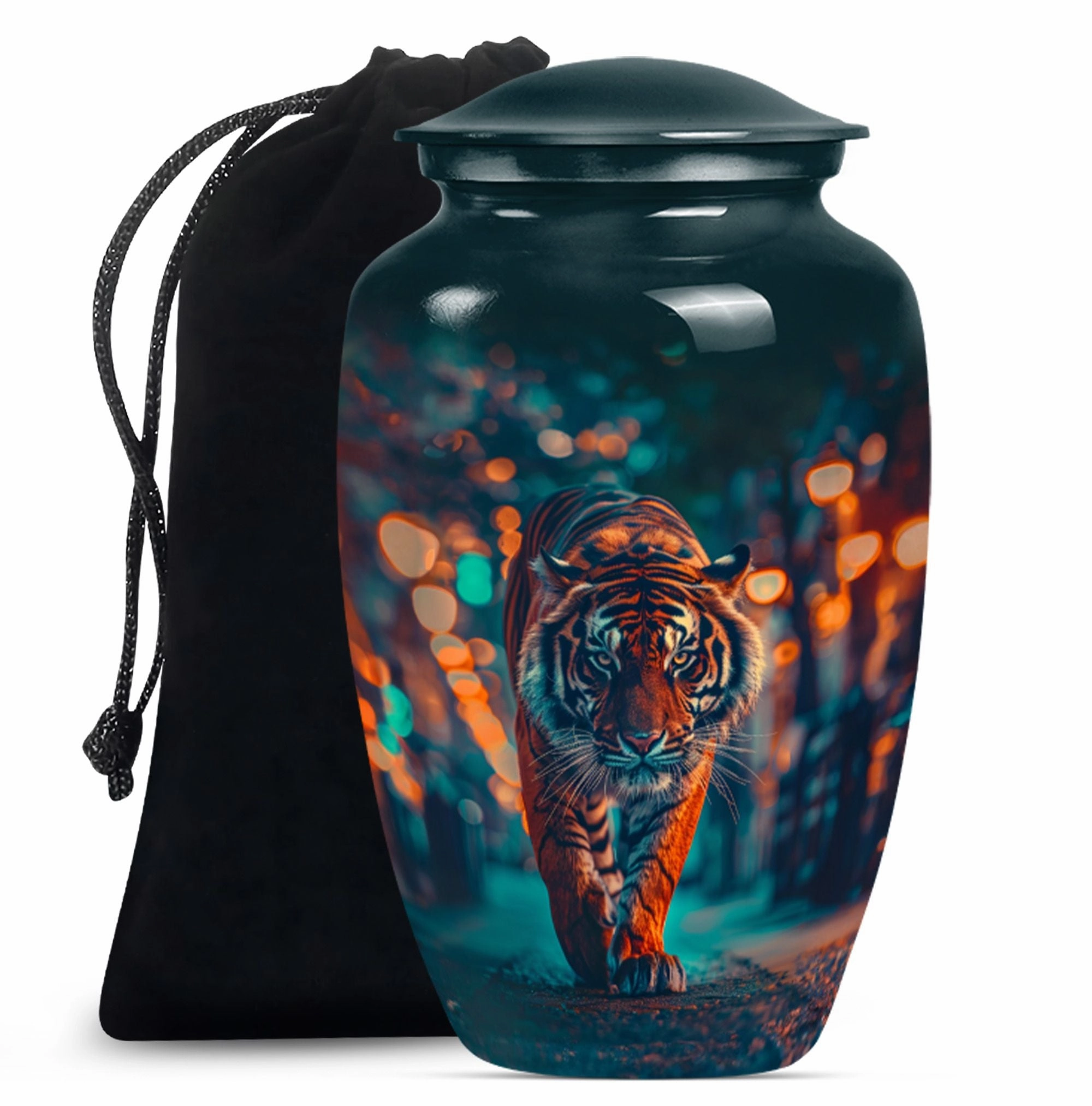 Tiger Urn Cremation Vessel for Women's Ashes